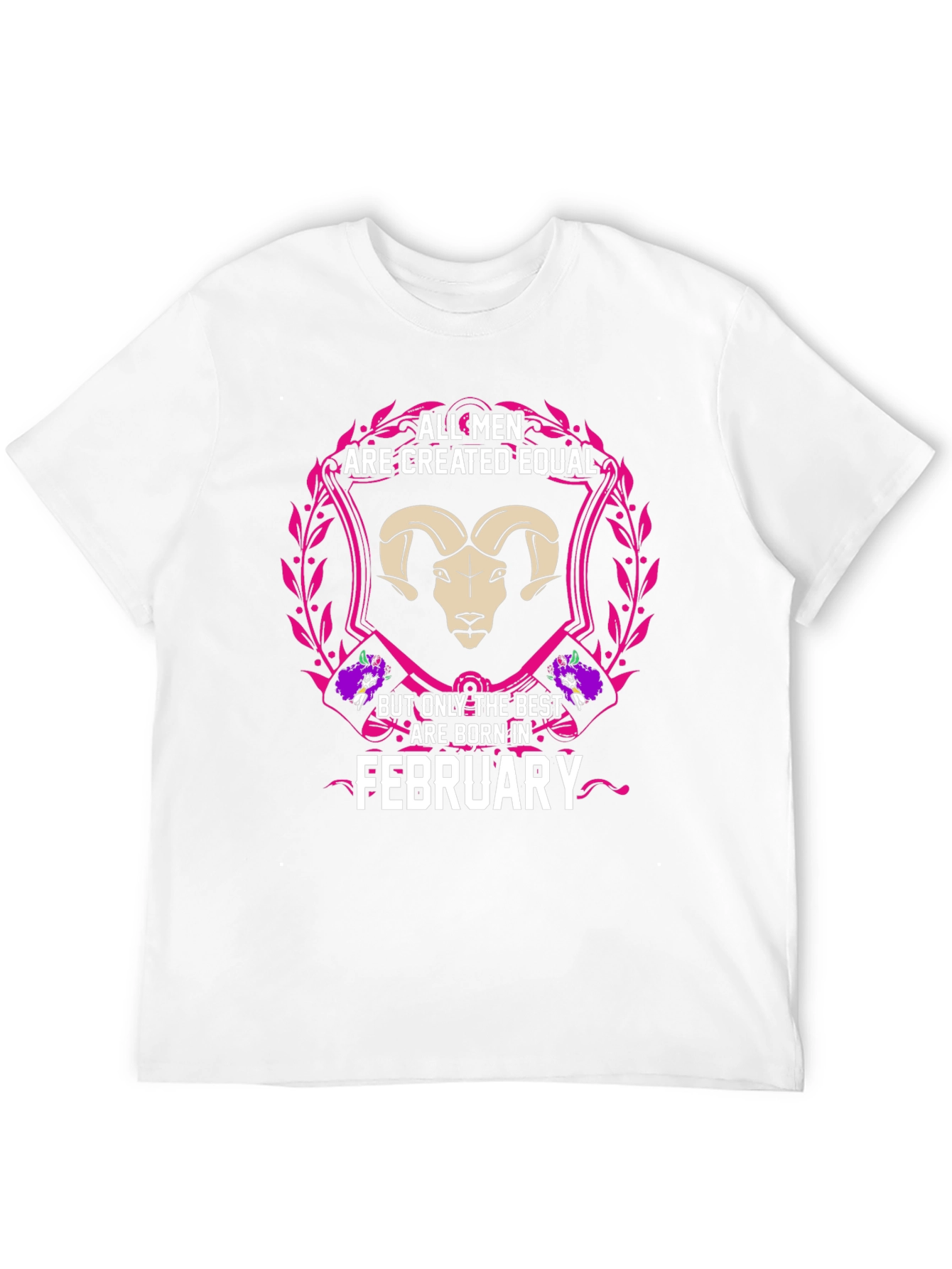February Mens T-Shirt - Zodiac Aries Design