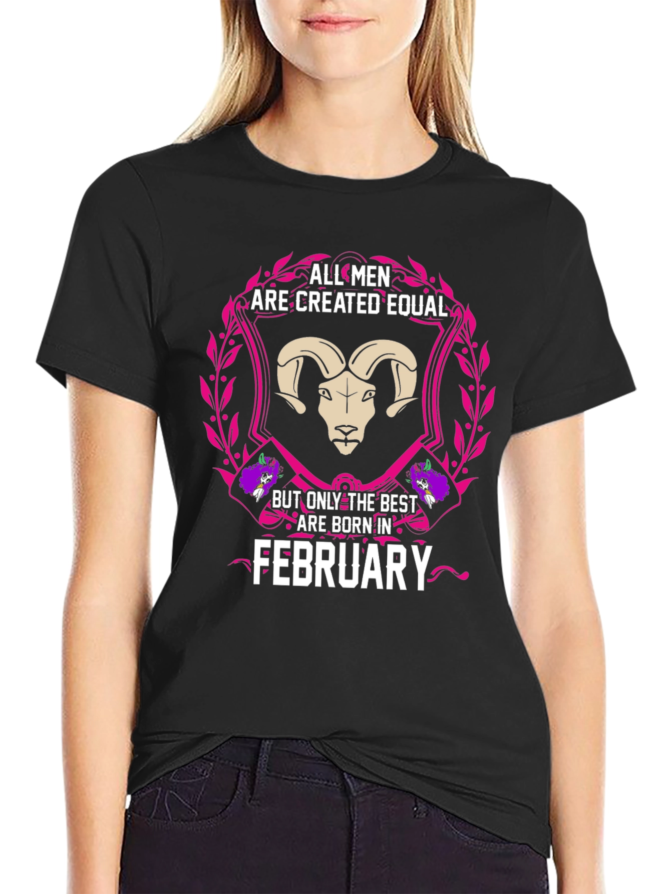 February Mens T-Shirt - Zodiac Aries Design