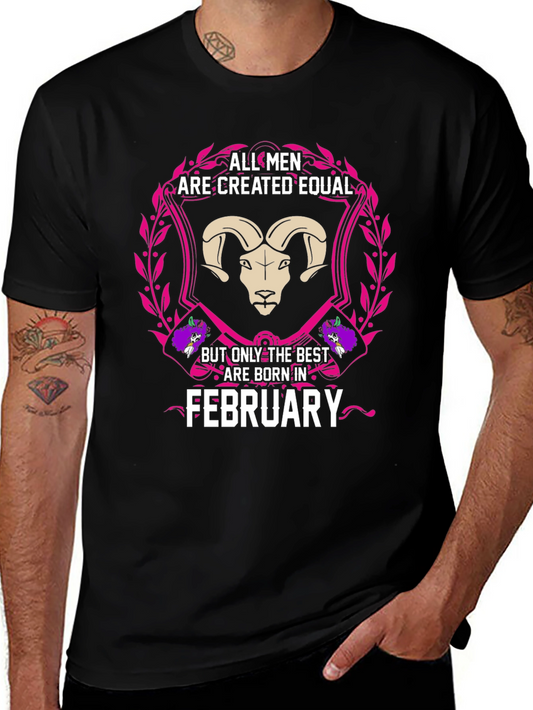 February Mens T-Shirt - Zodiac Aries Design