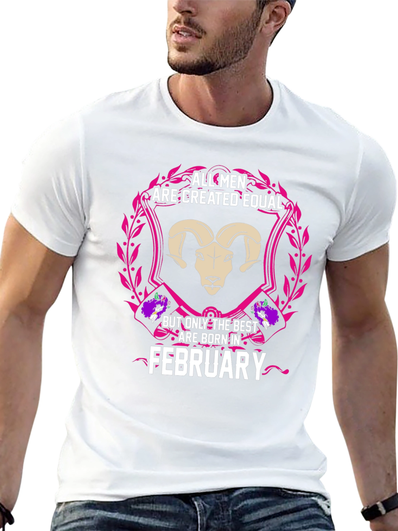 February Mens T-Shirt - Zodiac Aries Design