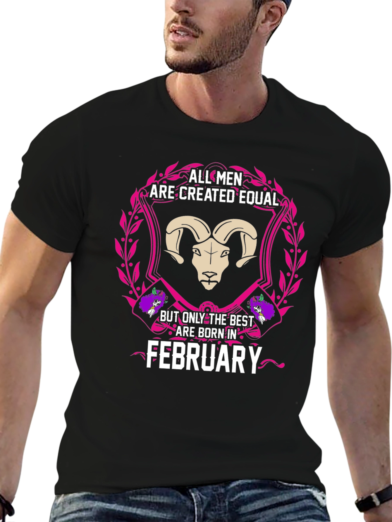 February Mens T-Shirt - Zodiac Aries Design