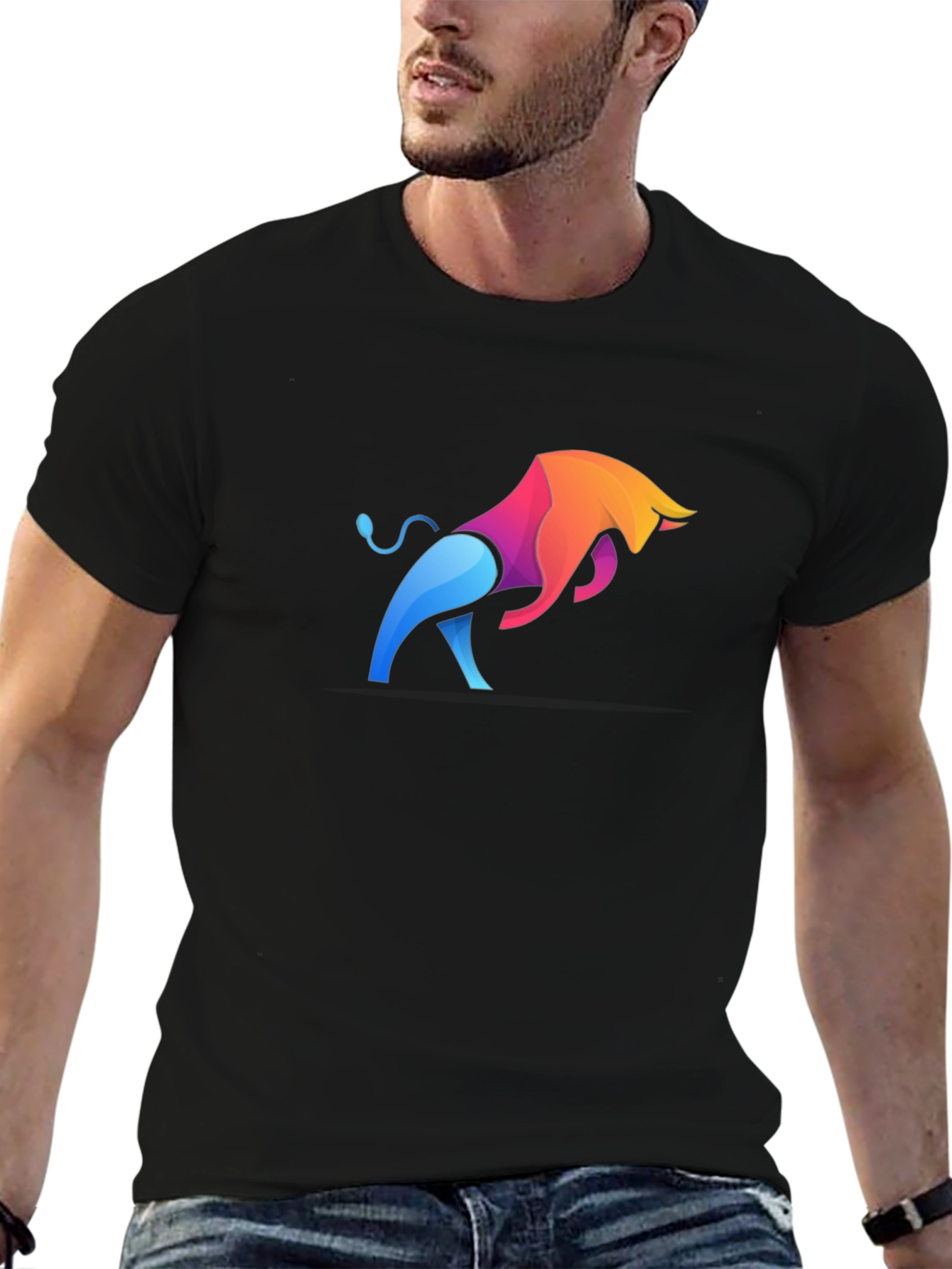 Stylish Bull Graphic Tee - Modern Design