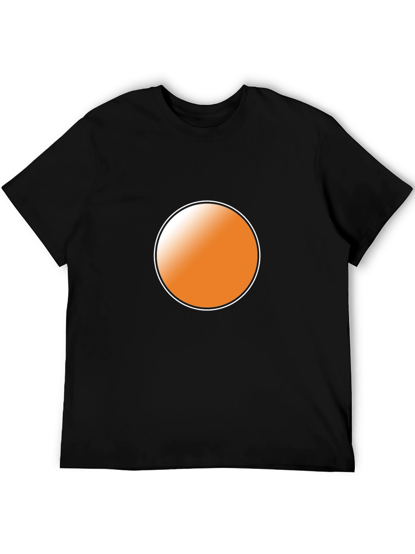 Mens Black T-Shirt with Orange Circle Graphic