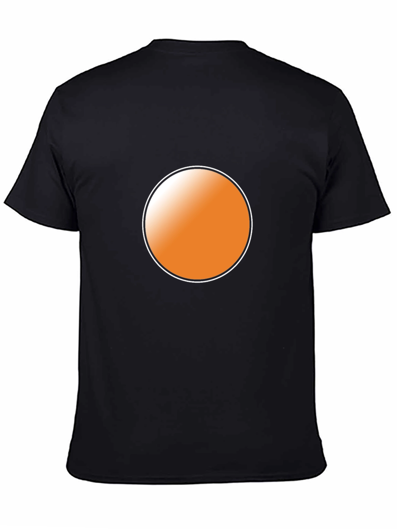Mens Black T-Shirt with Orange Circle Graphic