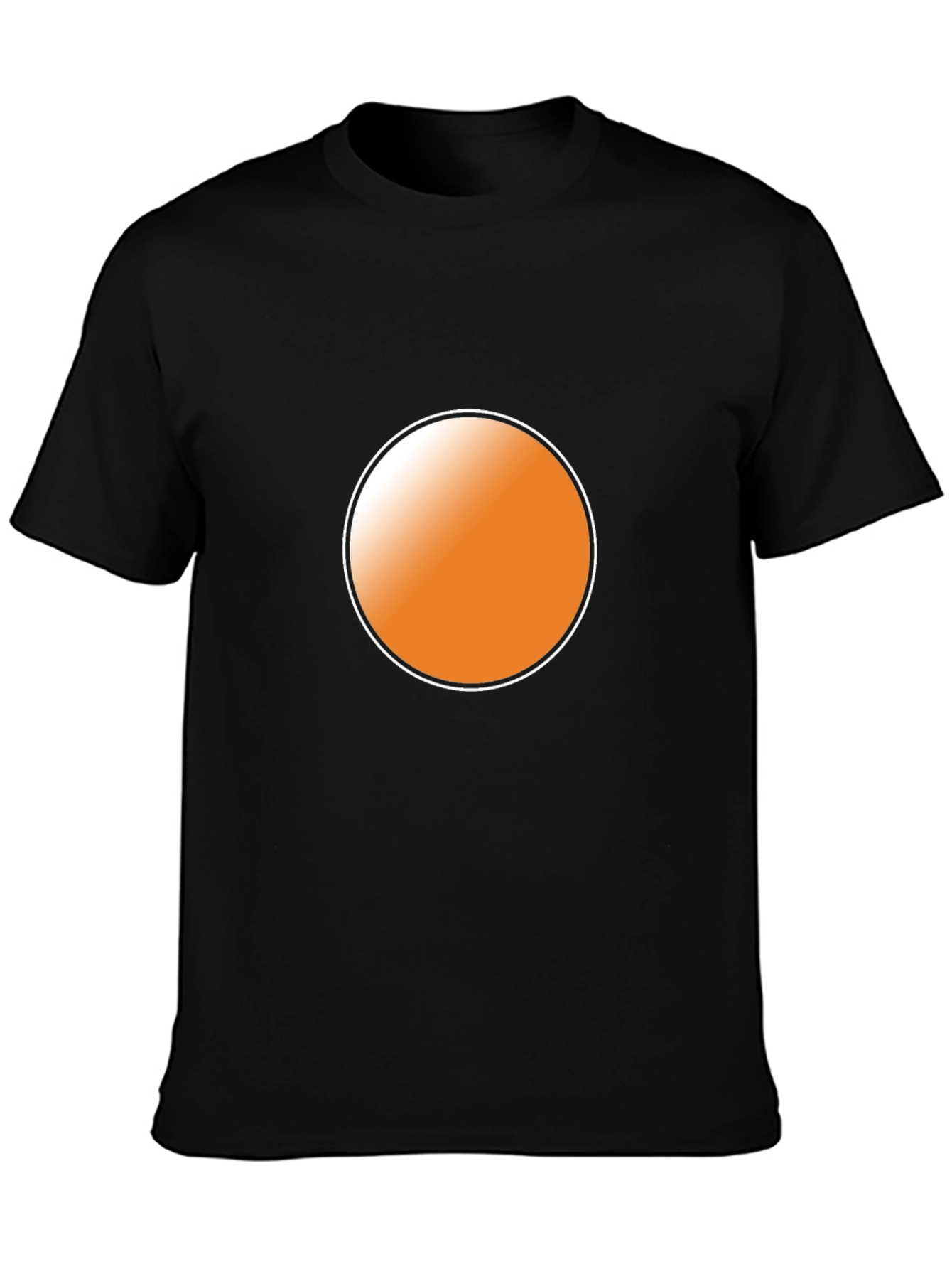 Mens Black T-Shirt with Orange Circle Graphic