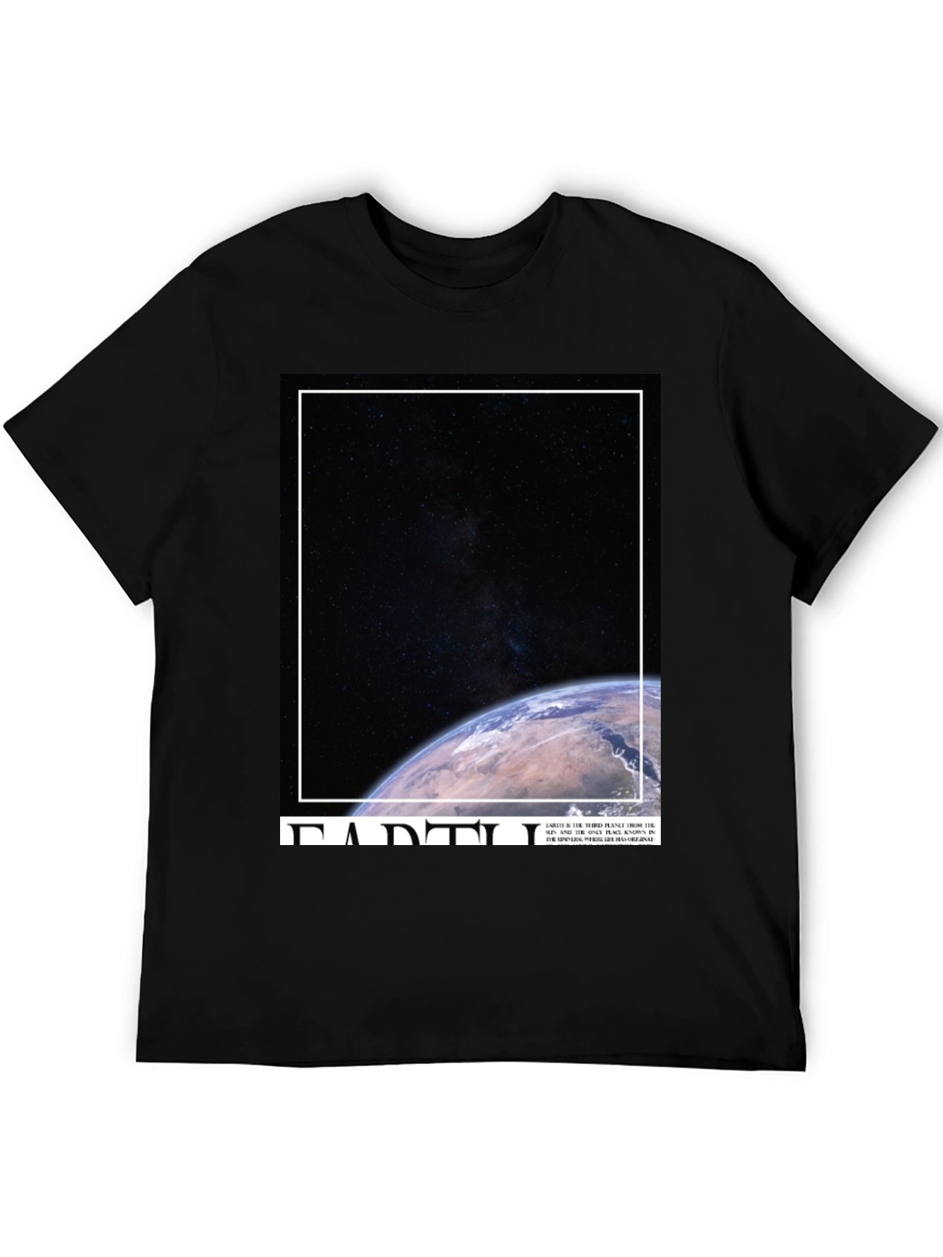 Earth Graphic Tee - Black Cotton Blend