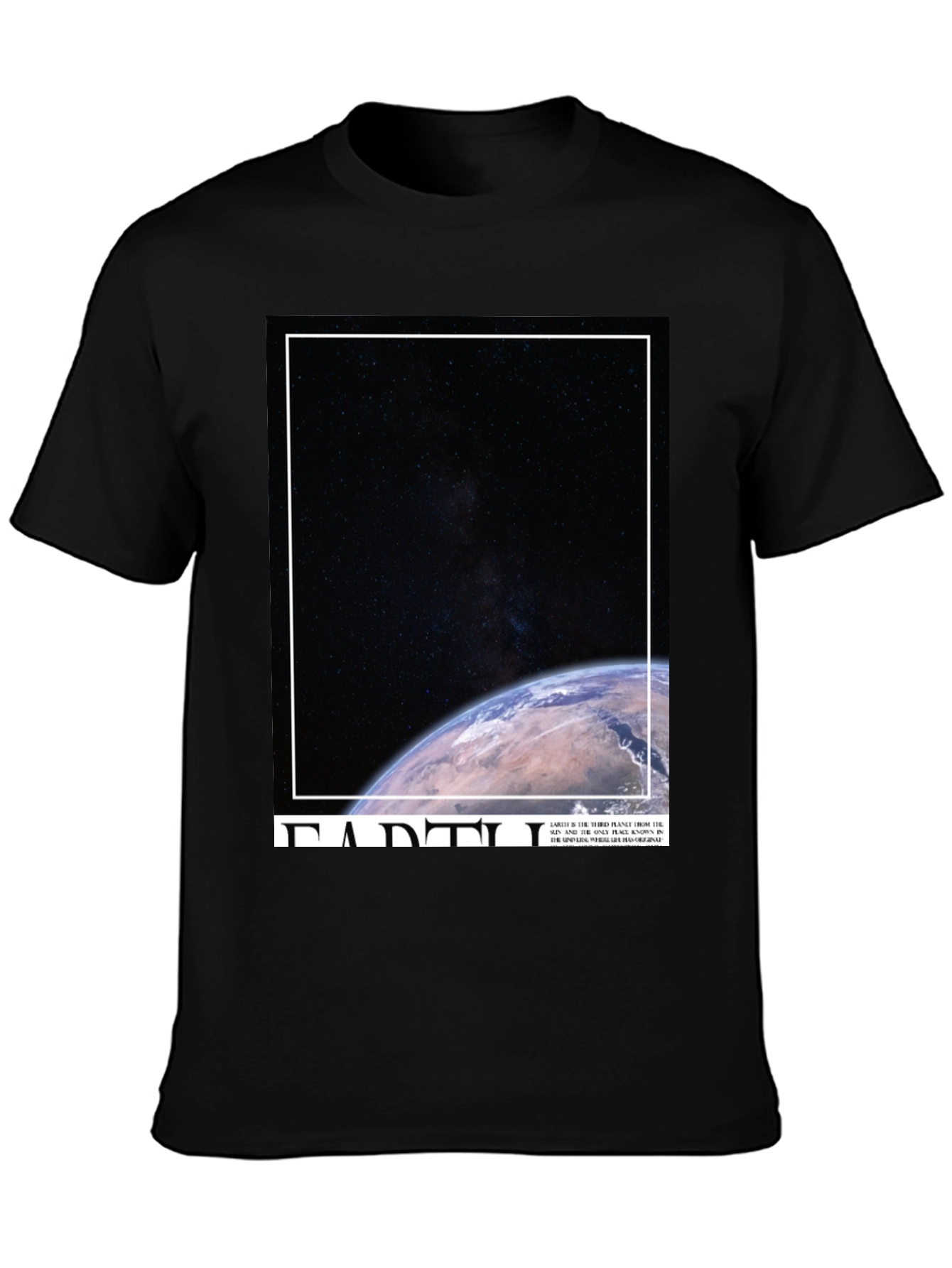 Earth Graphic Tee - Black Cotton Blend