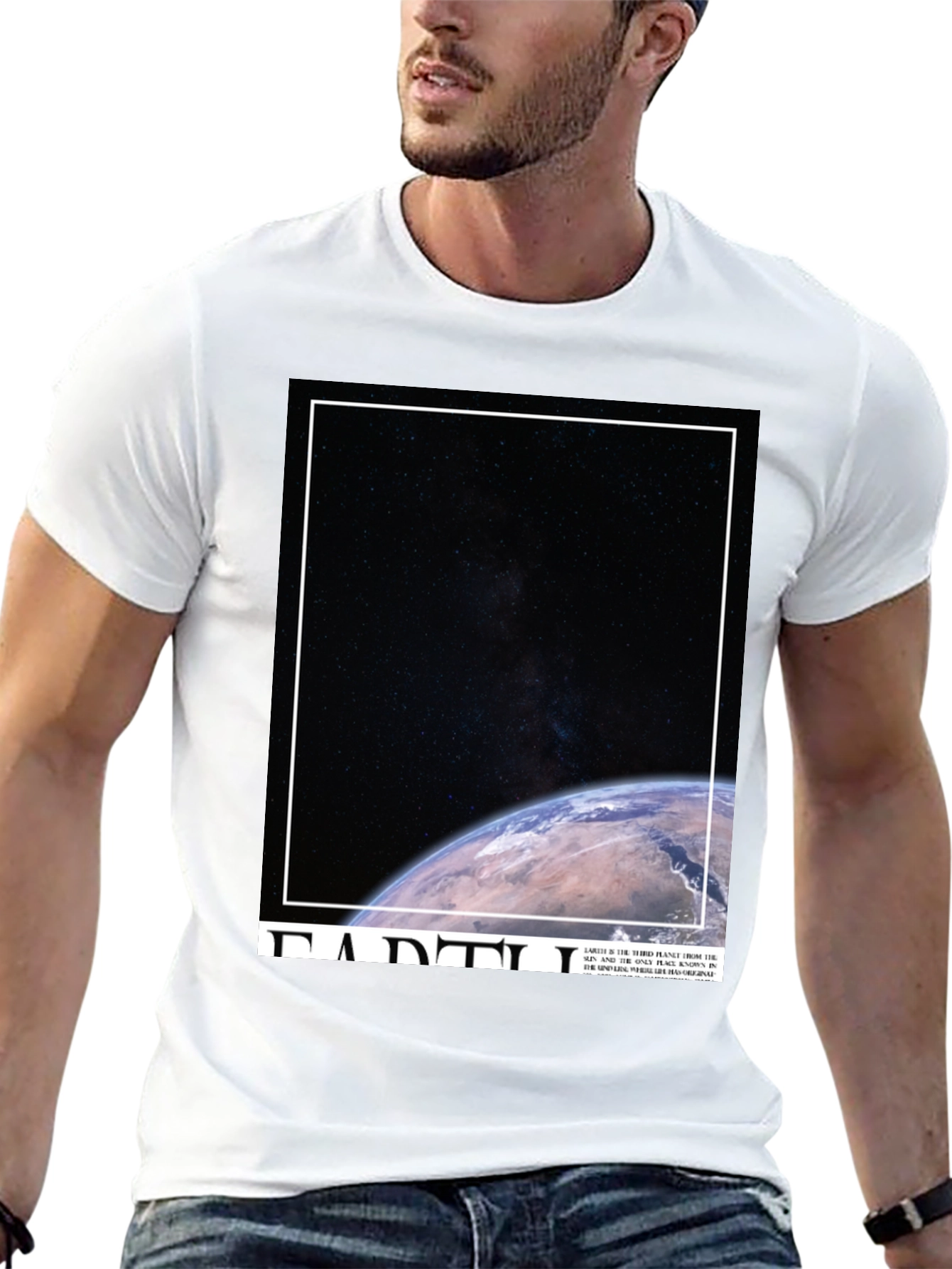 Earth Graphic Tee - Black Cotton Blend