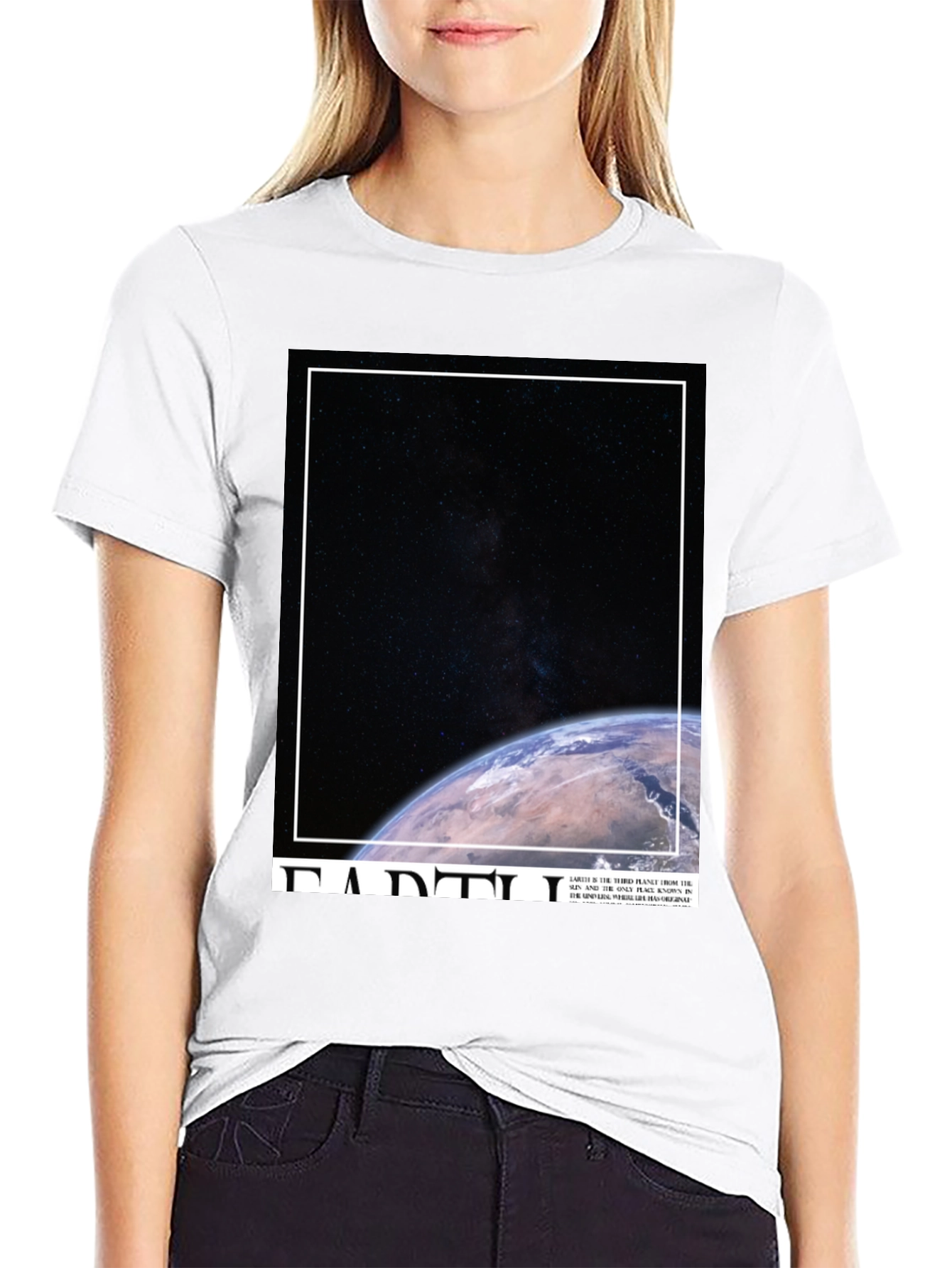 Earth Graphic Tee - Black Cotton Blend