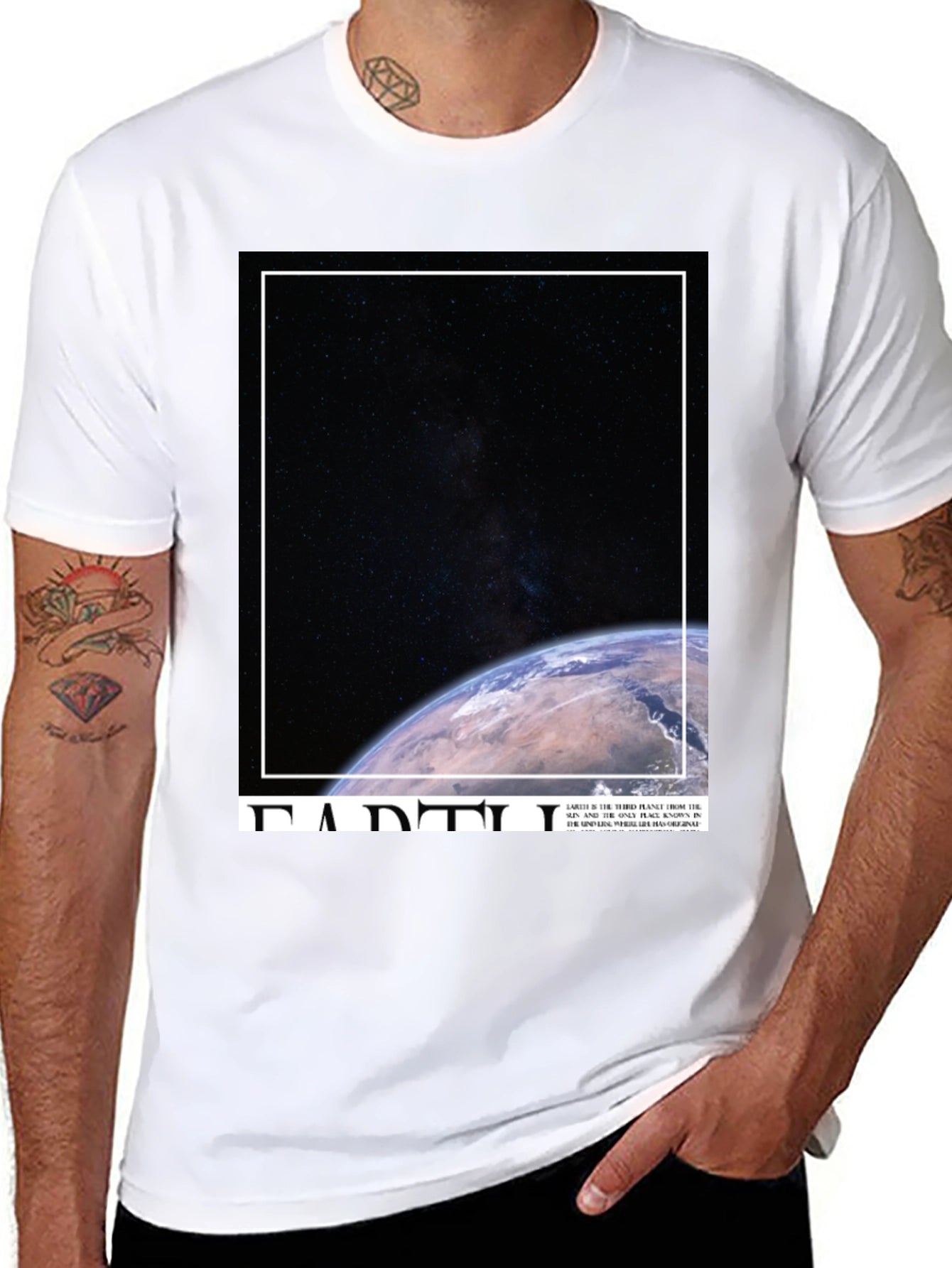 Earth Graphic Tee - Black Cotton Blend