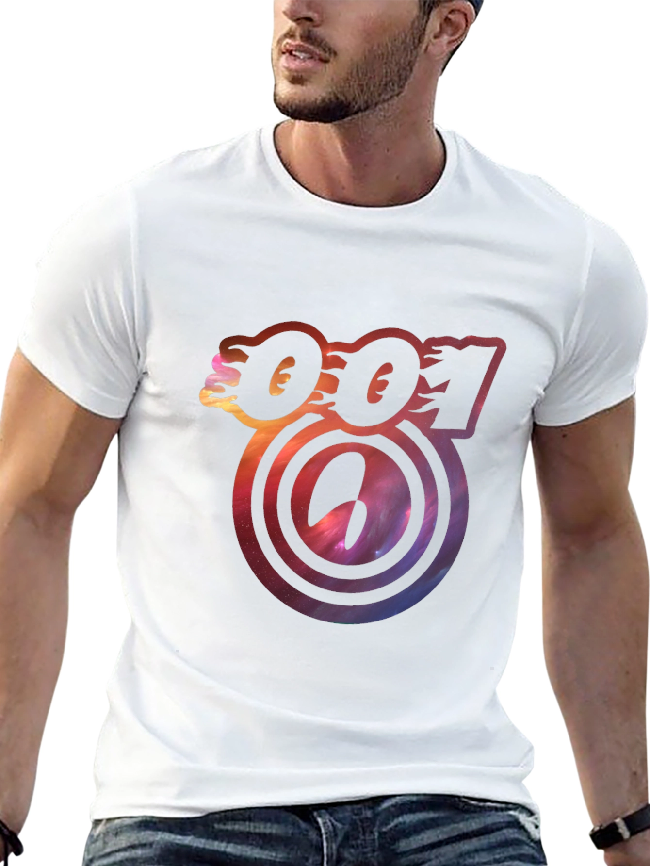 Bold 001 Graphic Print Black T-Shirt