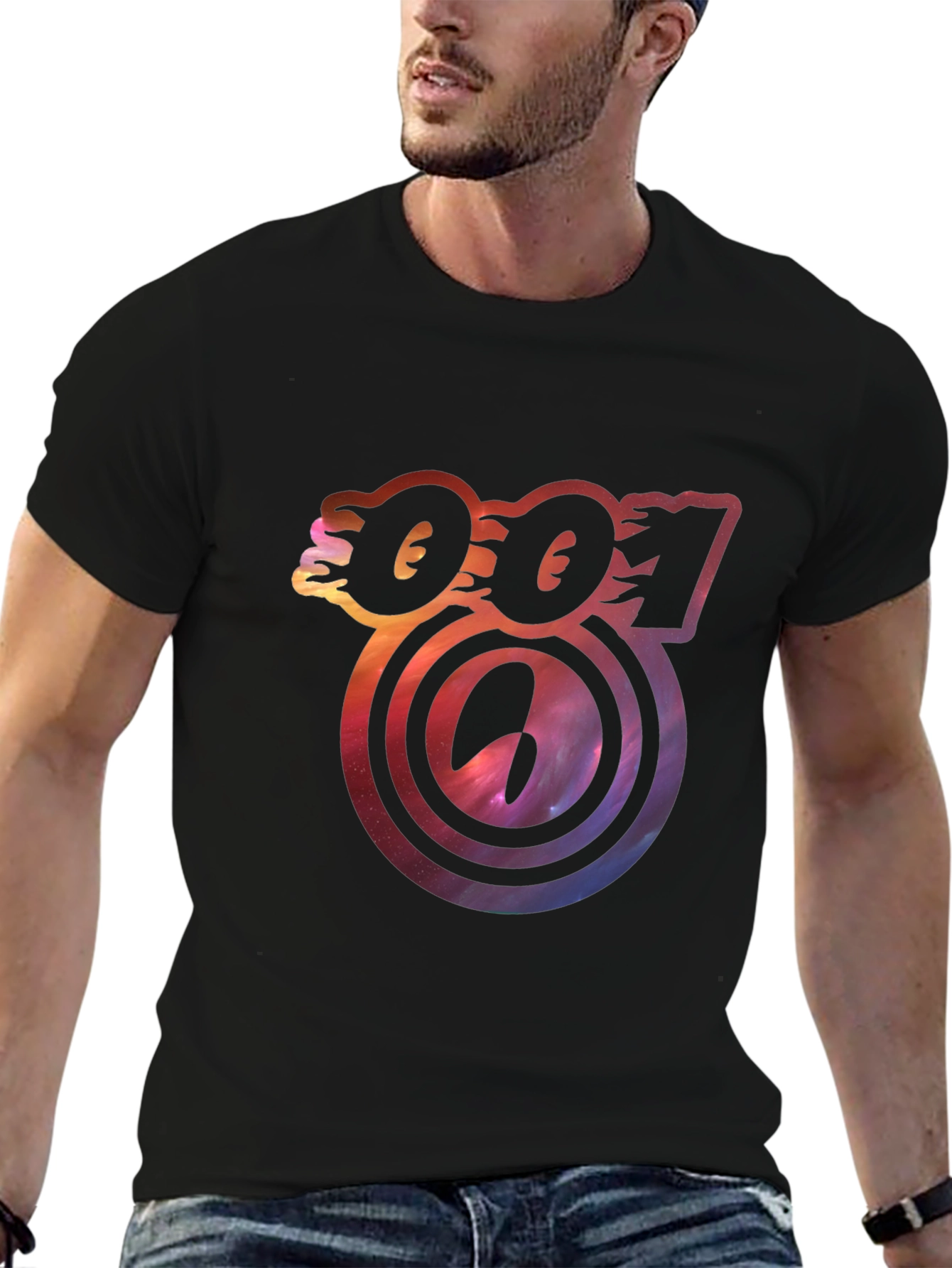 Bold 001 Graphic Print Black T-Shirt