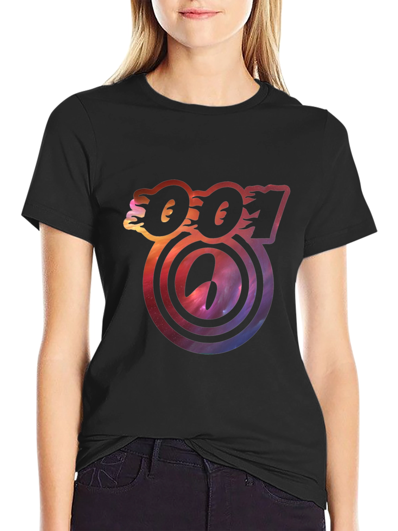 Bold 001 Graphic Print Black T-Shirt