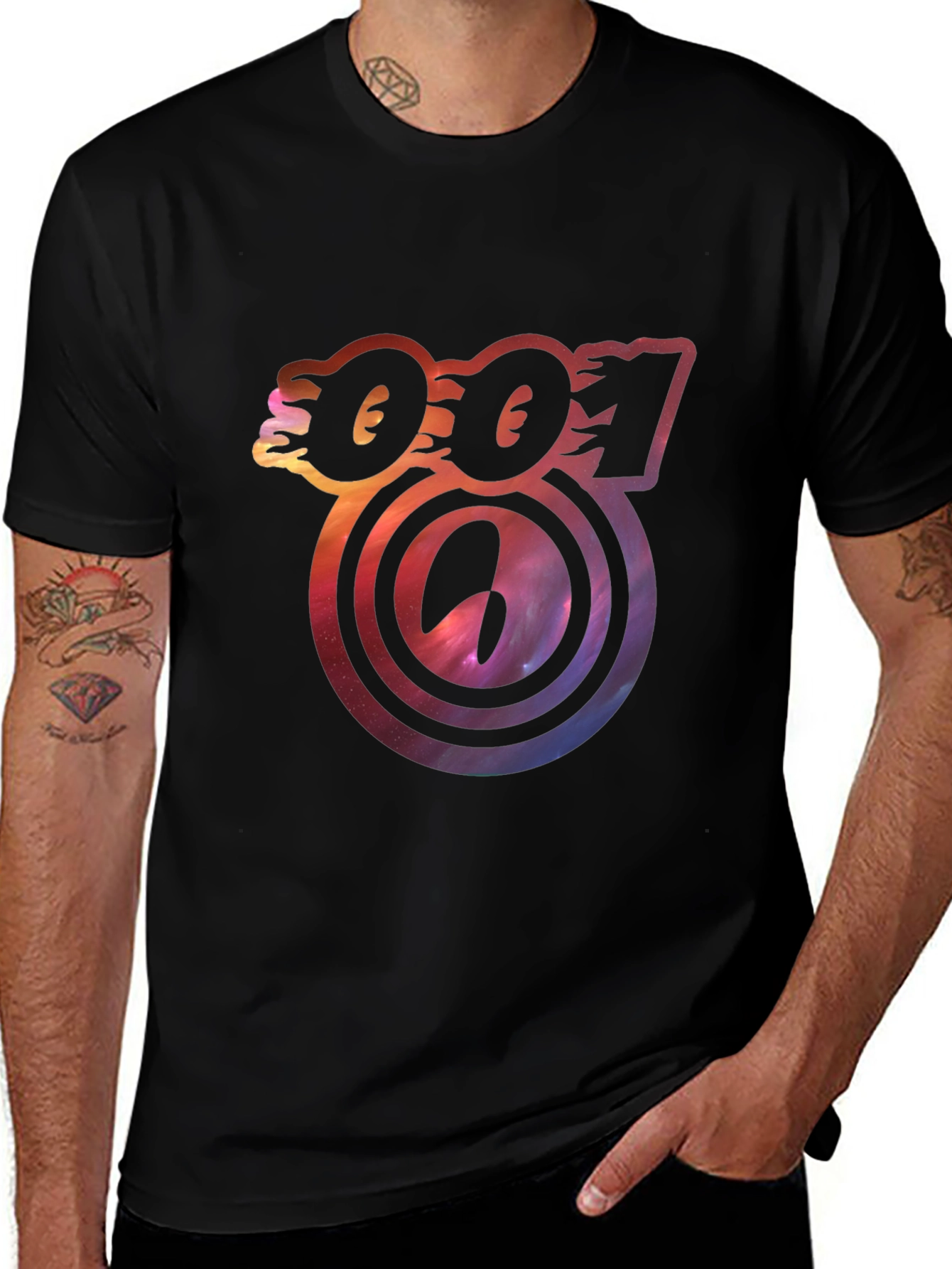Bold 001 Graphic Print Black T-Shirt