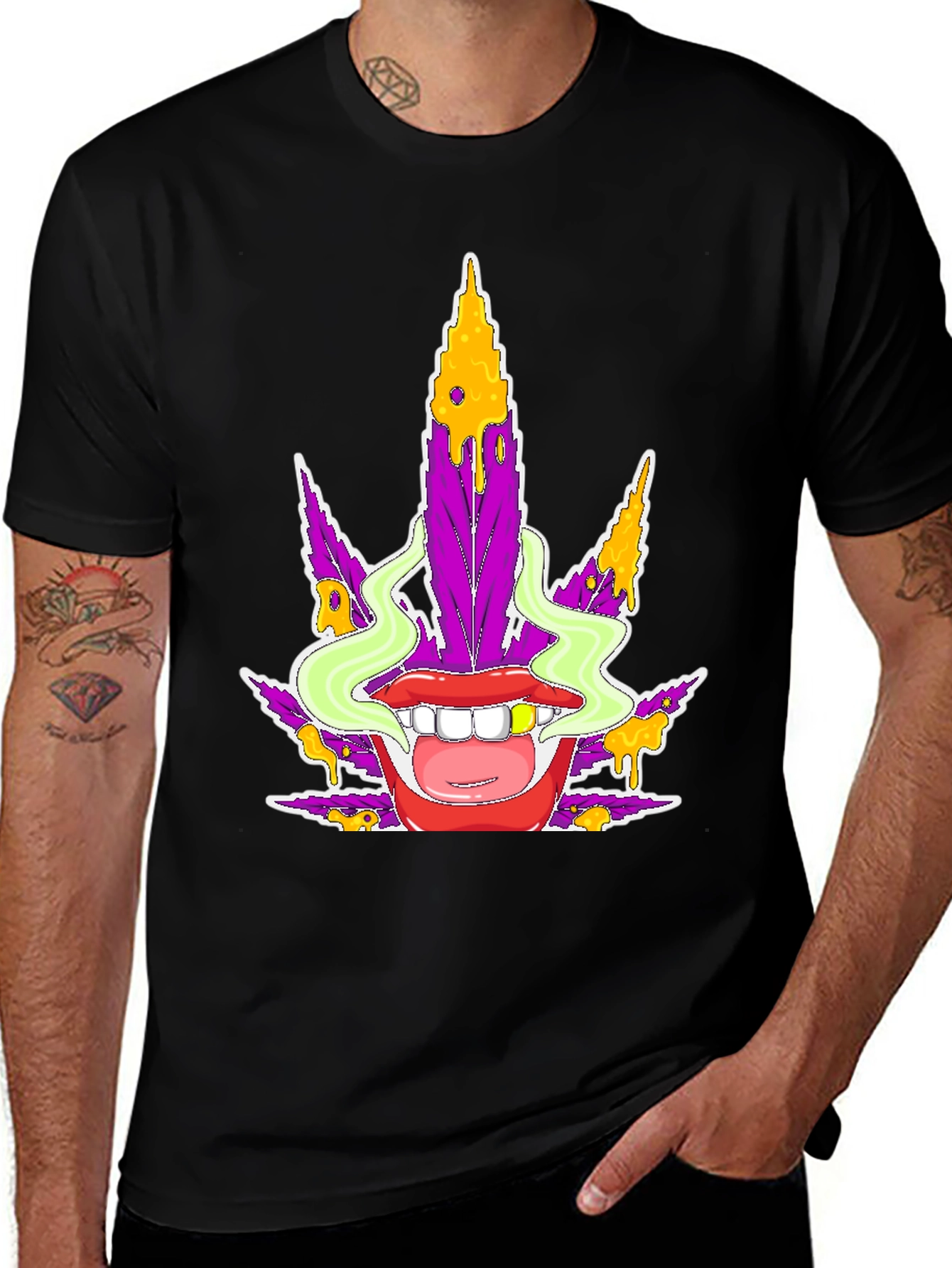 Funky Marijuana Leaf Graphic T-Shirt - Unisex