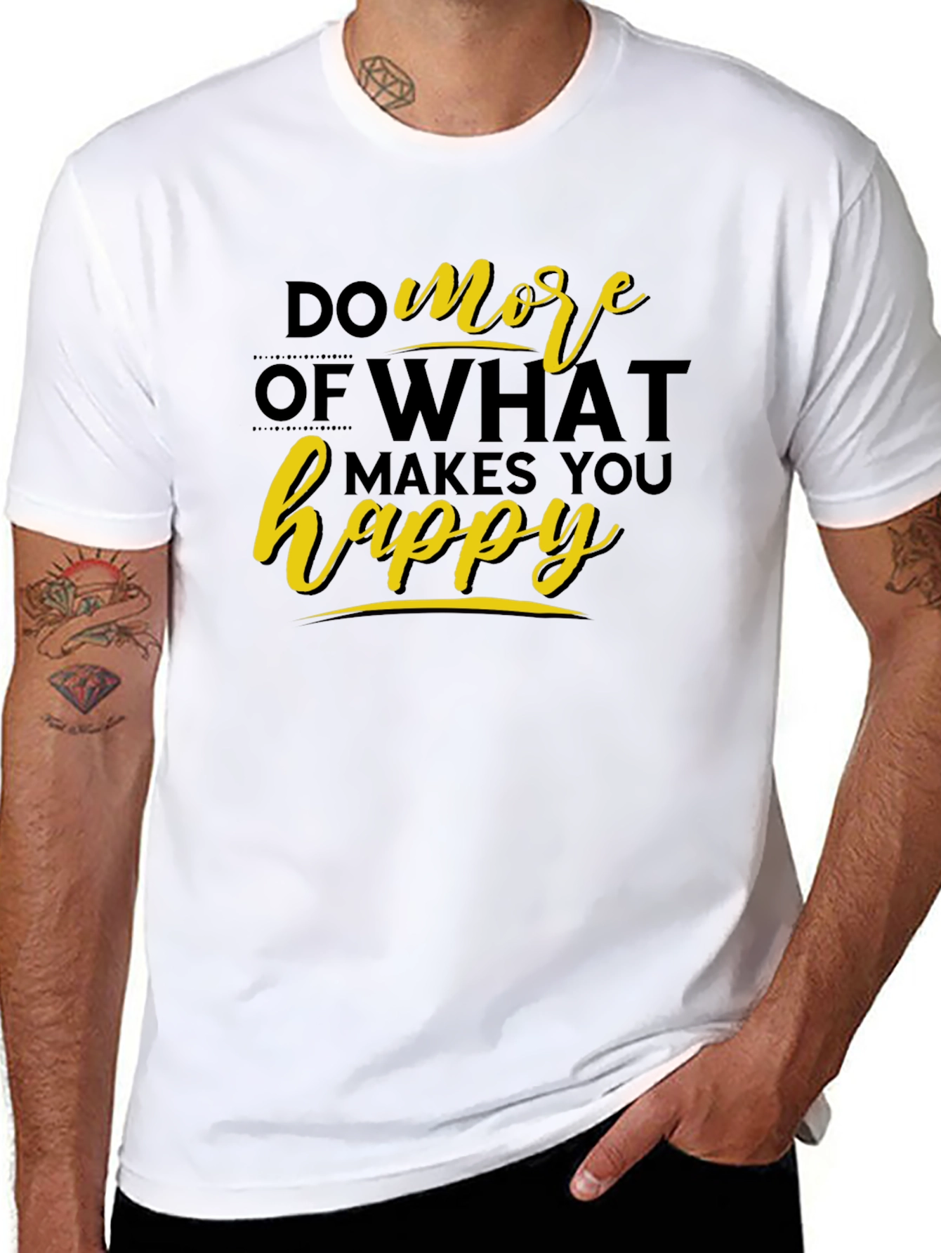 Inspirational Do More Happy Black T-Shirt