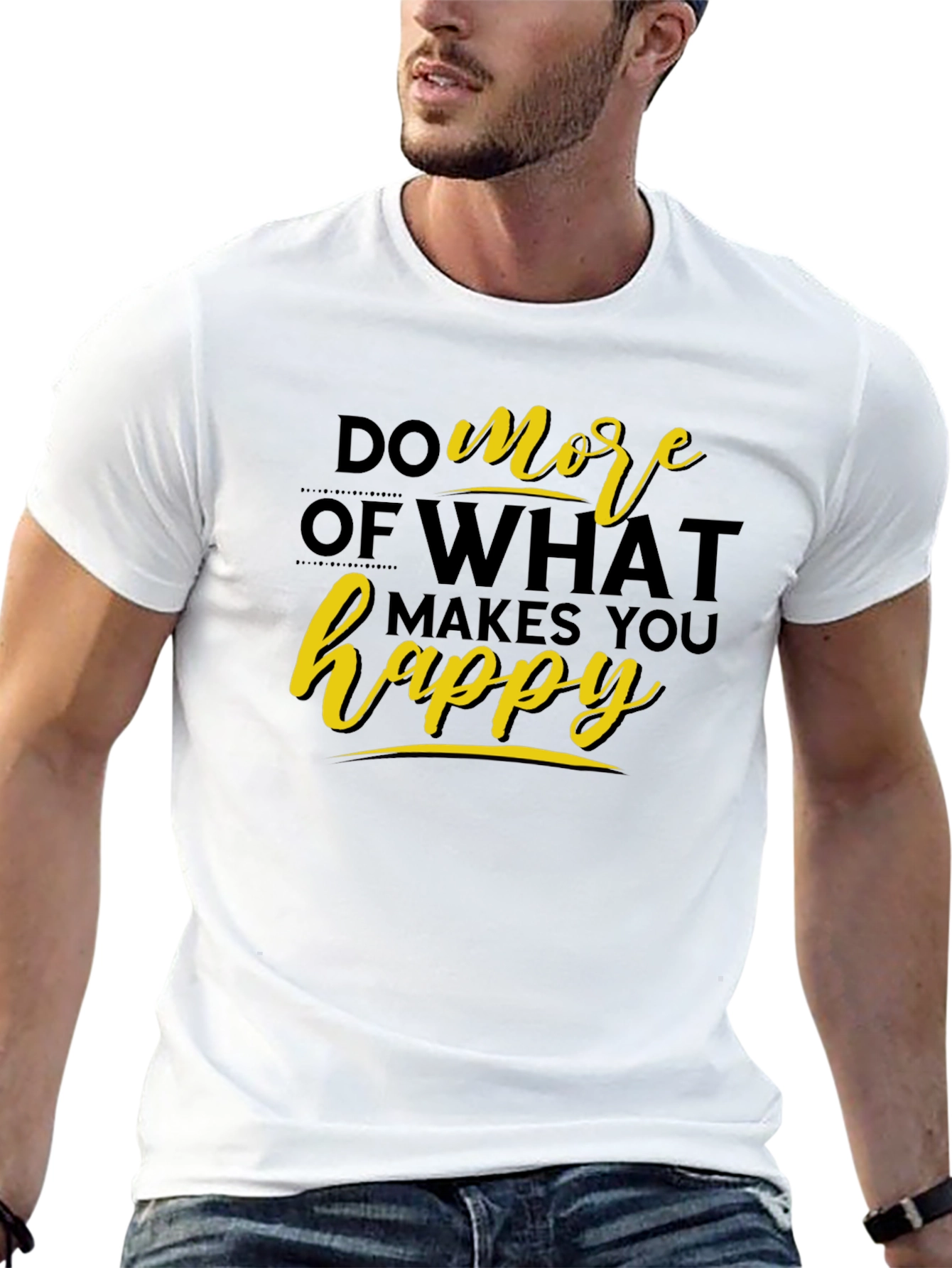 Inspirational Do More Happy Black T-Shirt