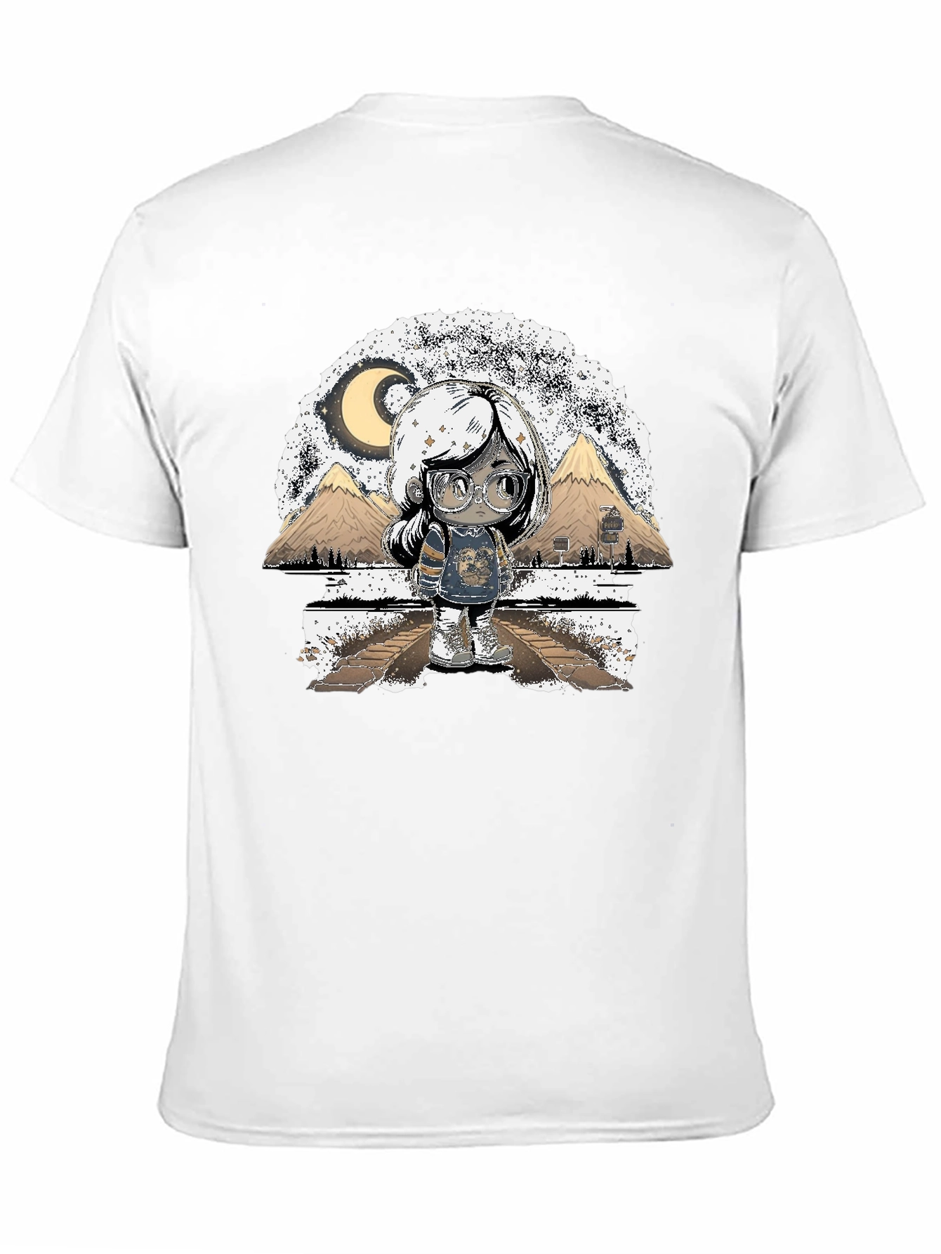 Artistic Graphic T-Shirt - Moonlit Scene