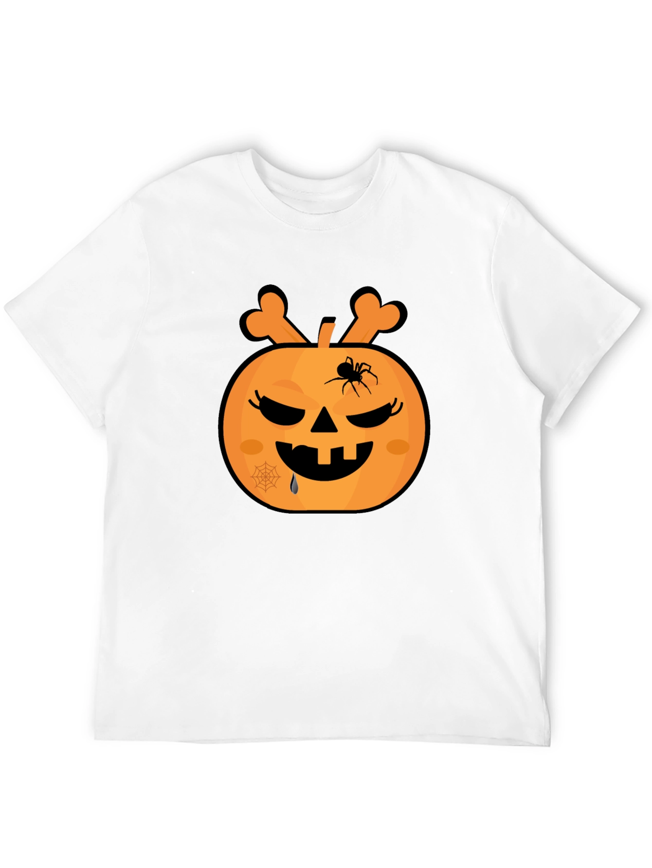 Halloween Pumpkin Spider Graphic T-Shirt