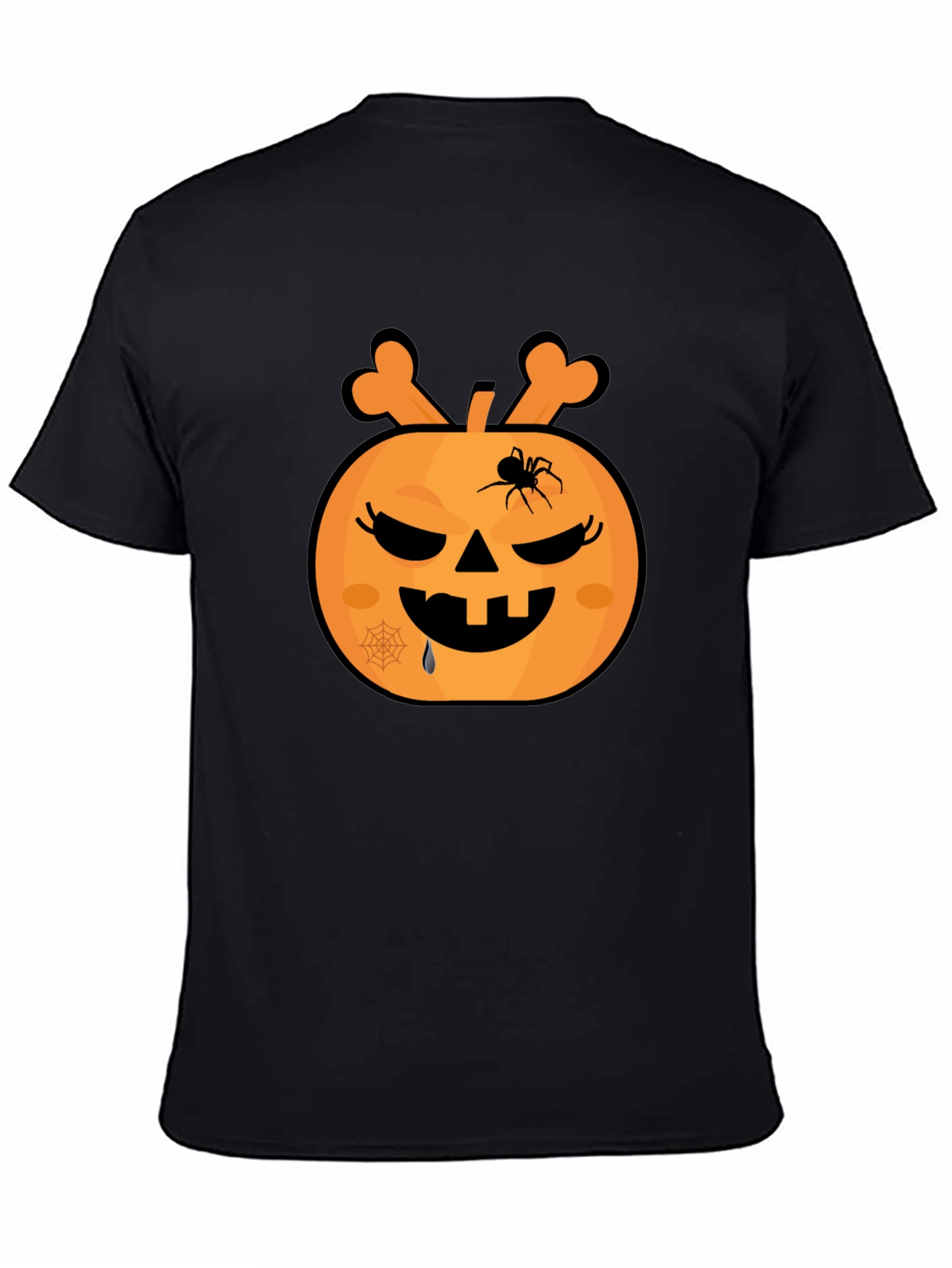 Halloween Pumpkin Spider Graphic T-Shirt