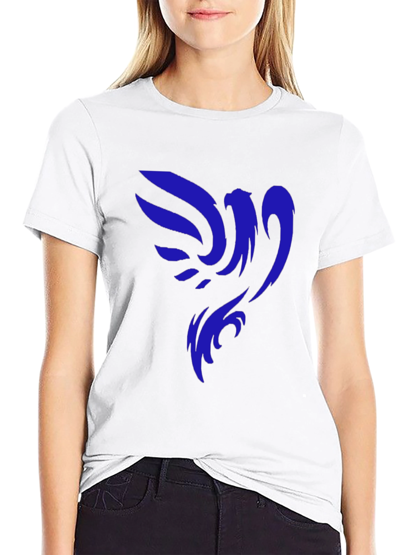 Black T-Shirt with Blue Phoenix Graphic