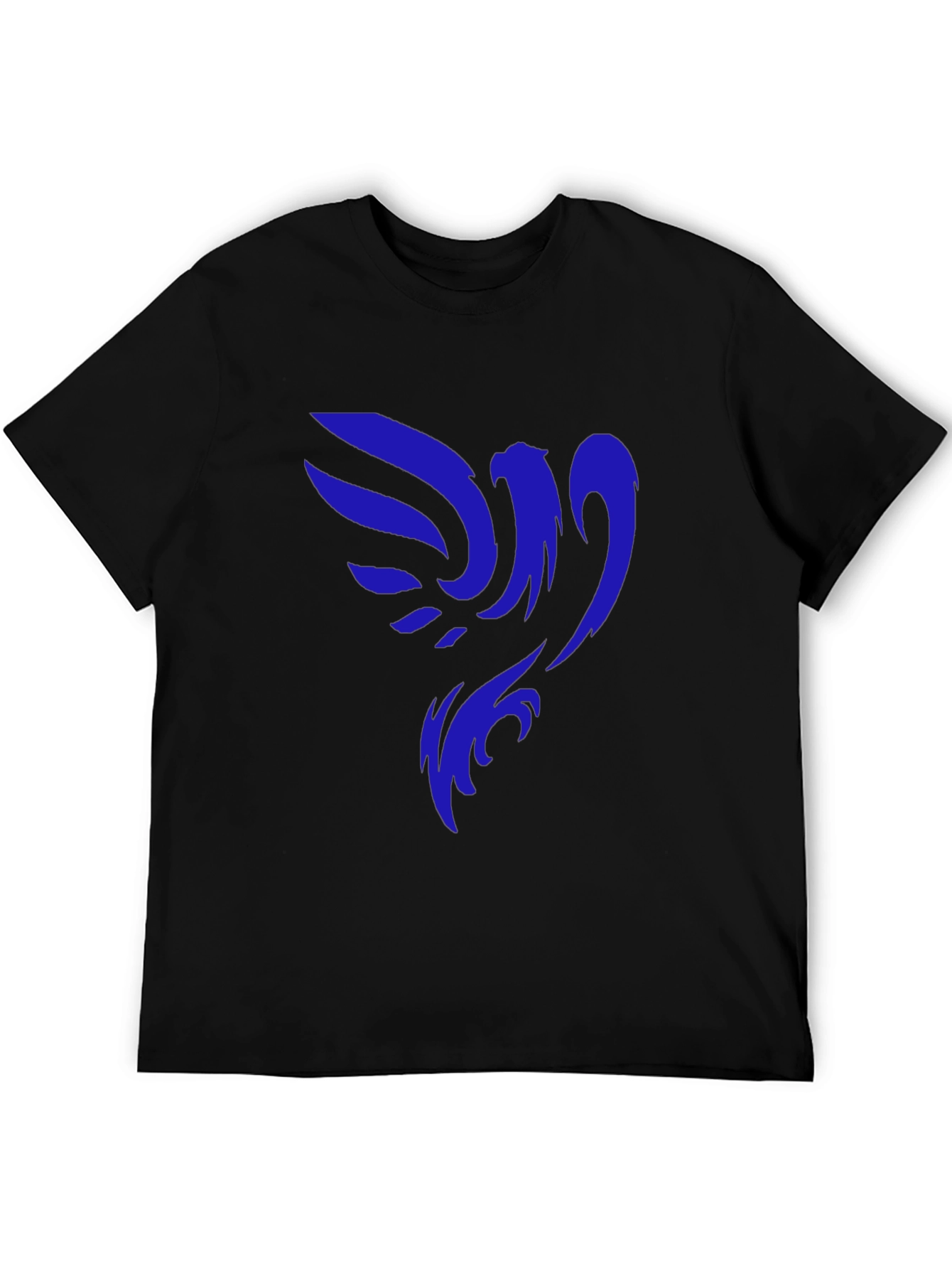 Black T-Shirt with Blue Phoenix Graphic