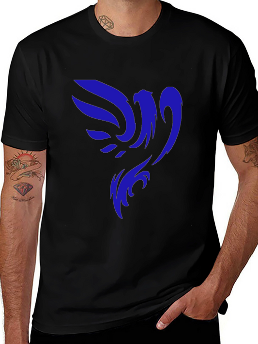 Black T-Shirt with Blue Phoenix Graphic