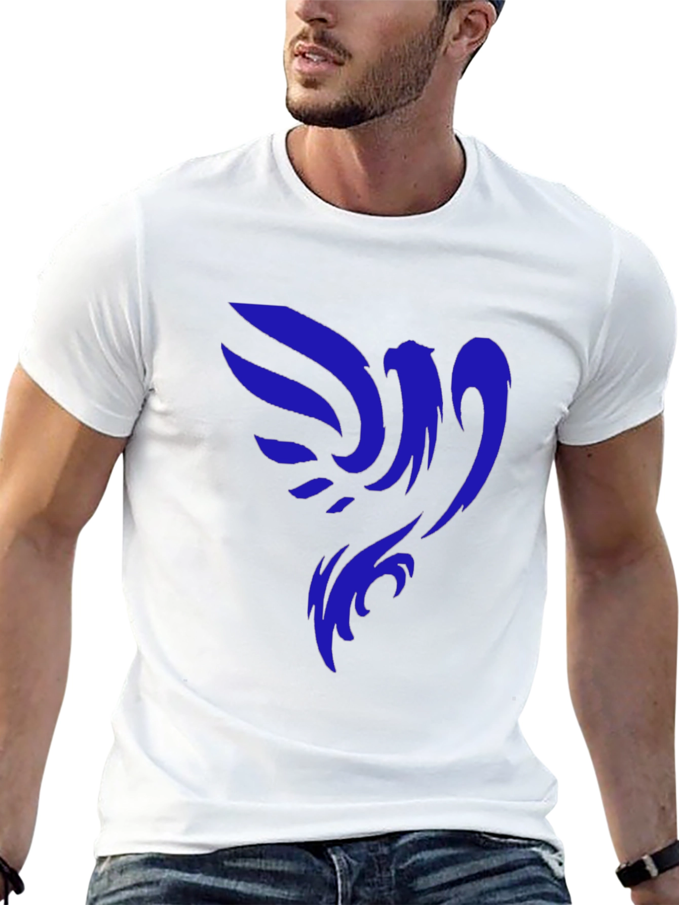 Black T-Shirt with Blue Phoenix Graphic