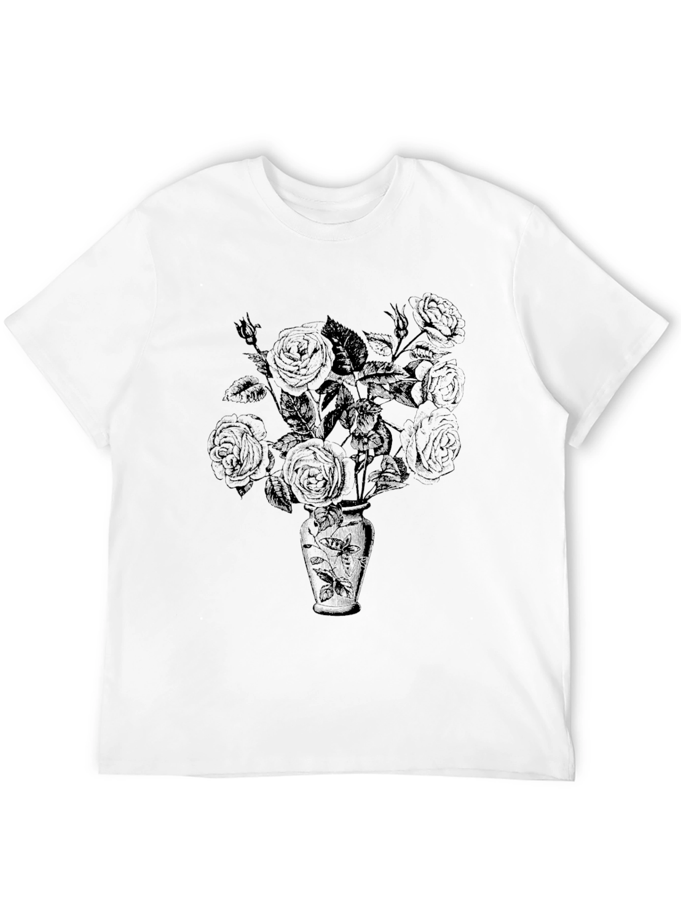 Floral Vase Graphic Tee - Black