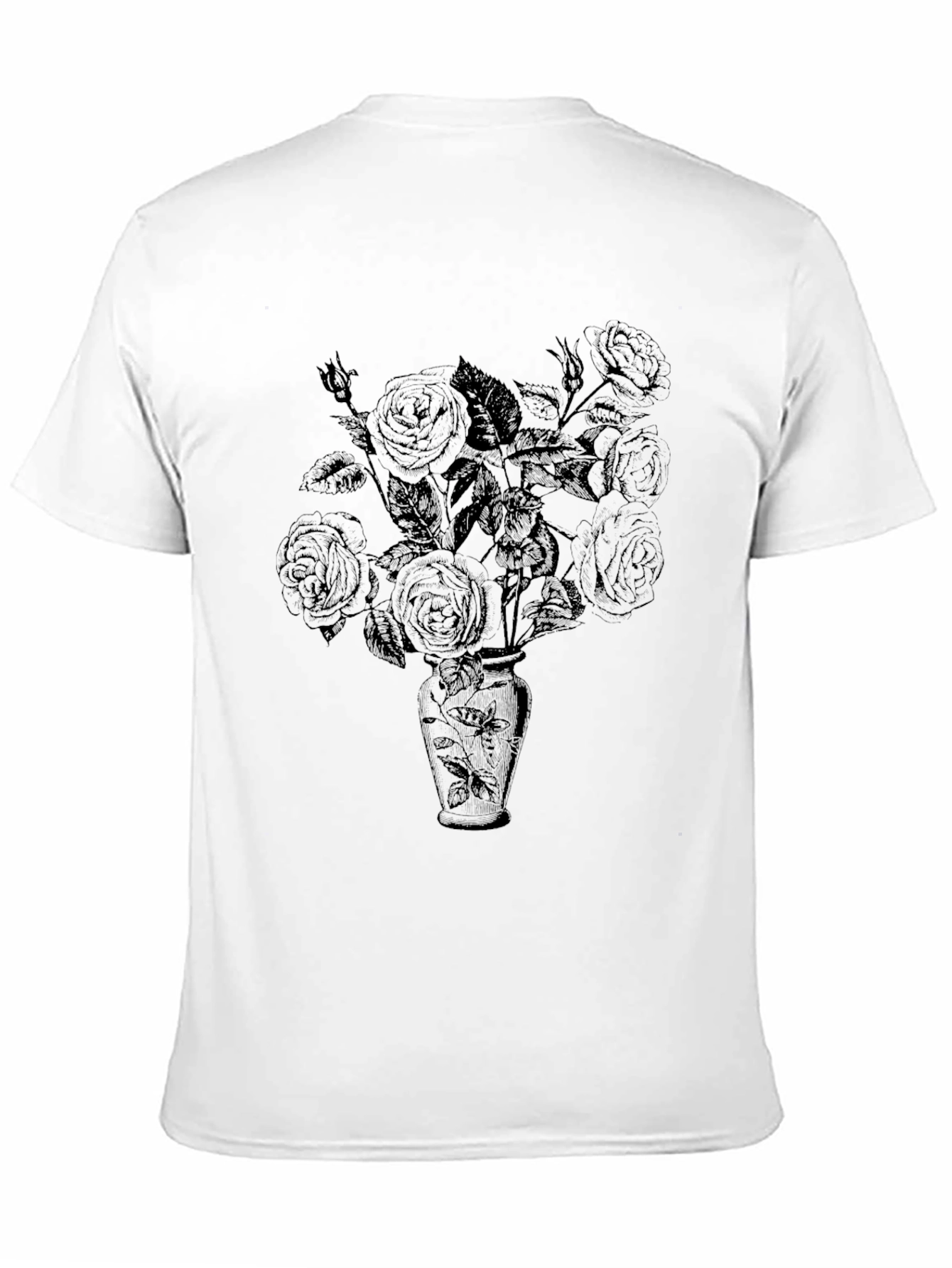 Floral Vase Graphic Tee - Black