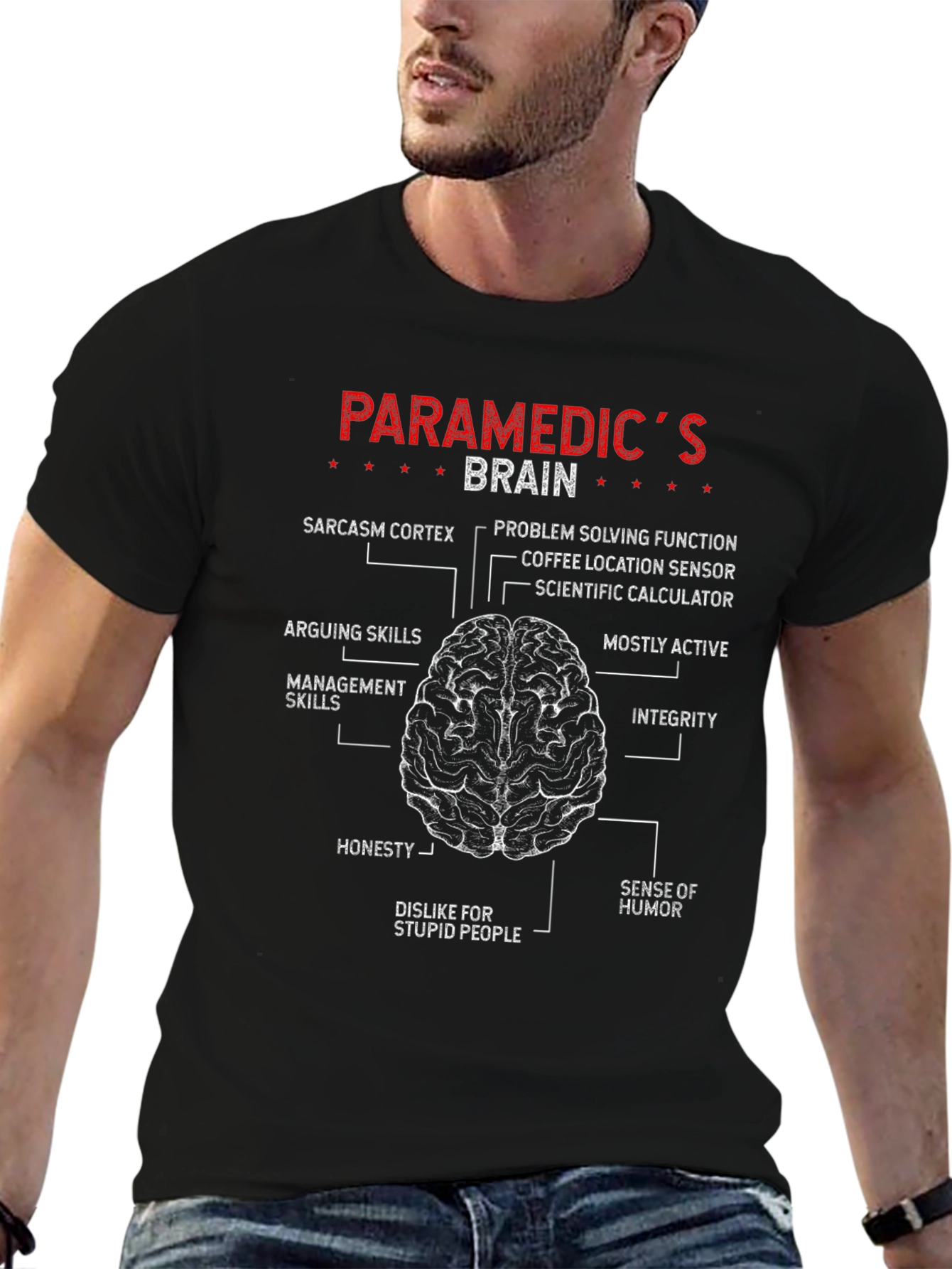 Paramedics Brain T-Shirt - Funny Anatomy Tee