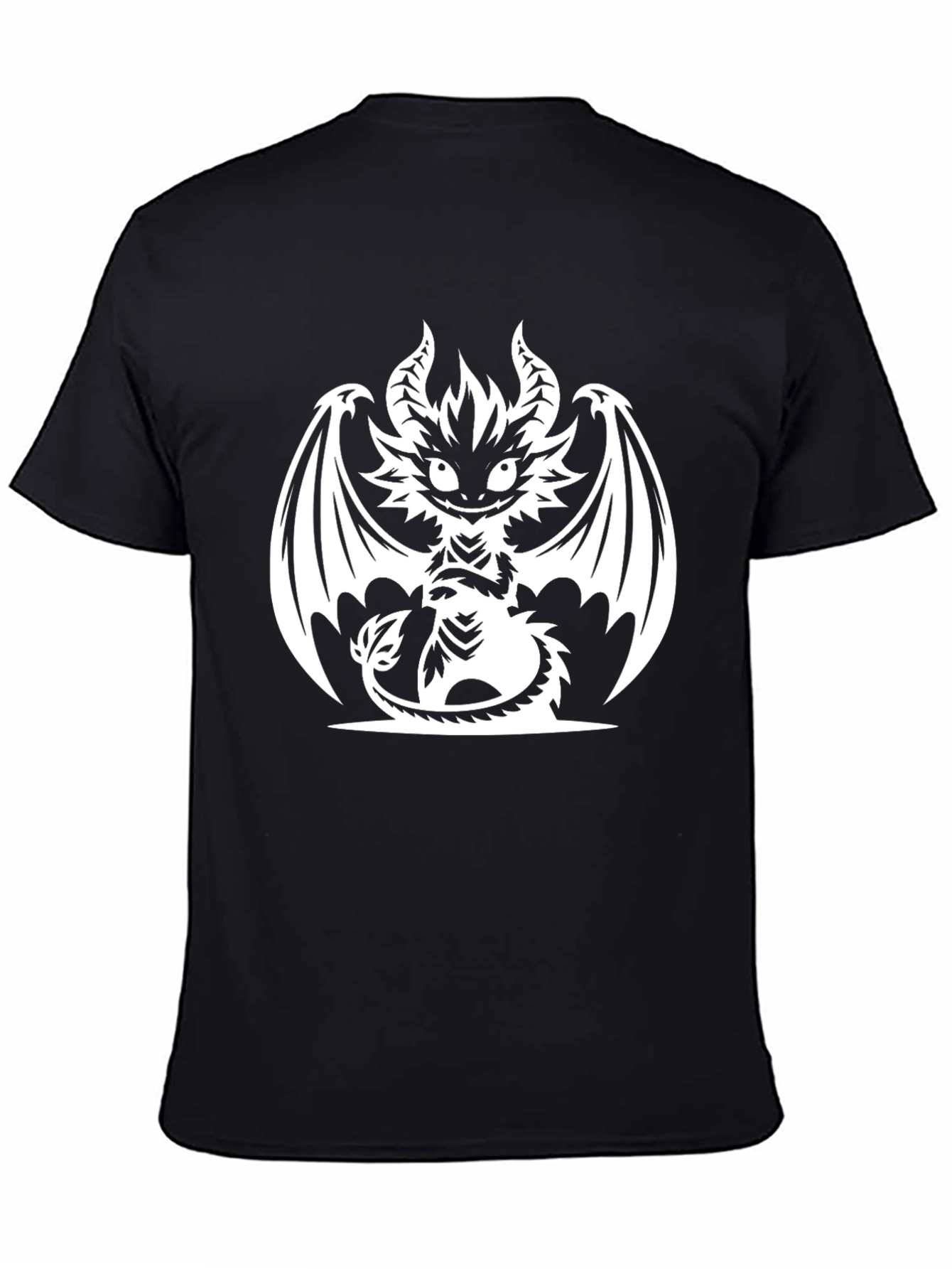 Mens Black T-Shirt with Dragon Graphic