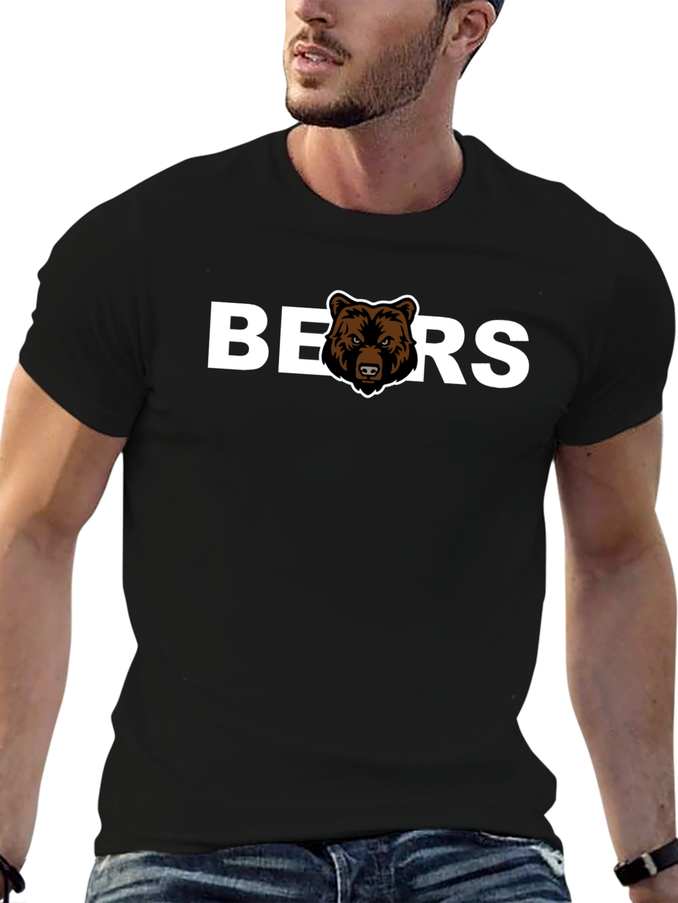 Mens Black Chicago Bears Graphic T-Shirt