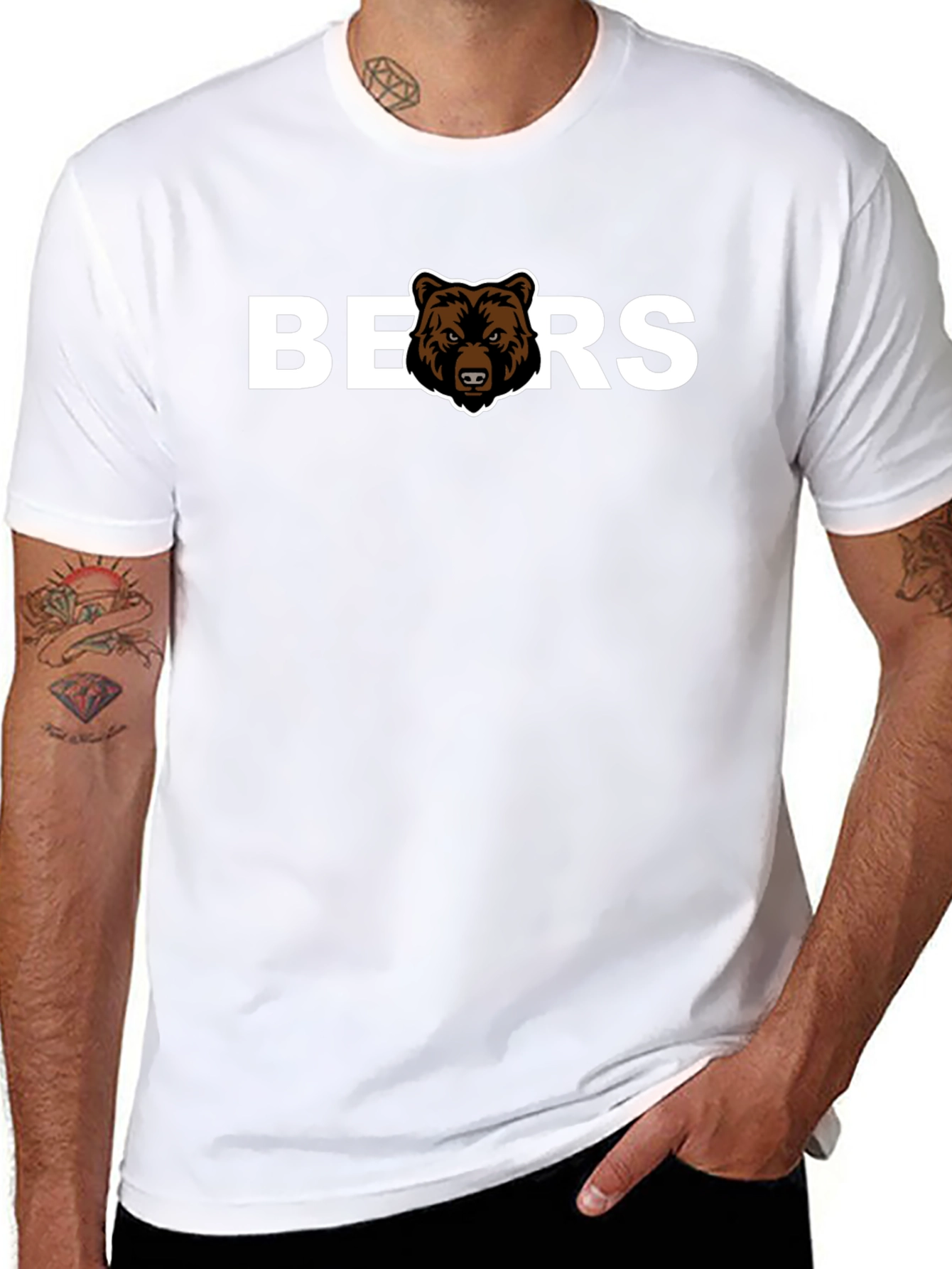 Mens Black Chicago Bears Graphic T-Shirt