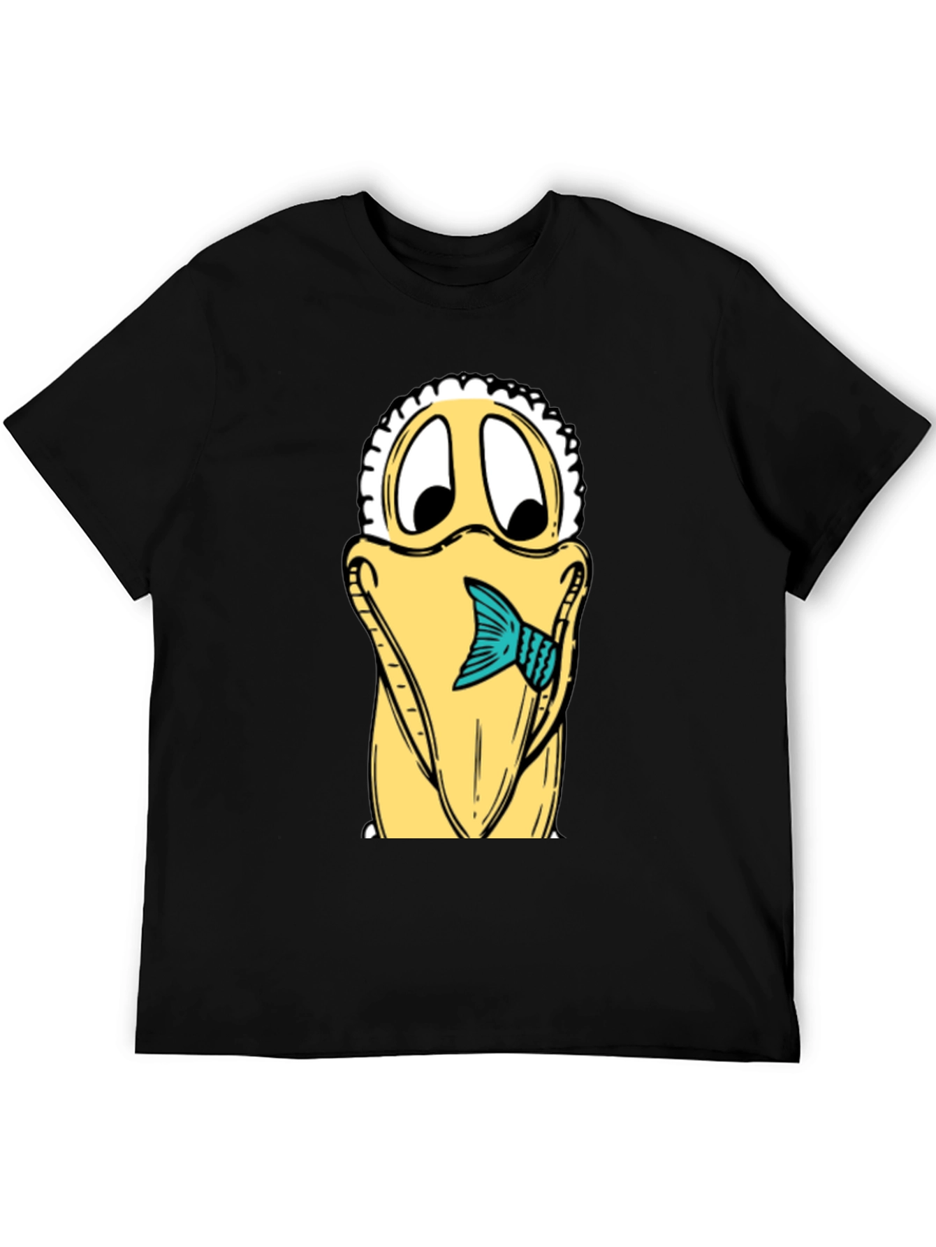 Cartoon Pelican Fish Graphic Tee