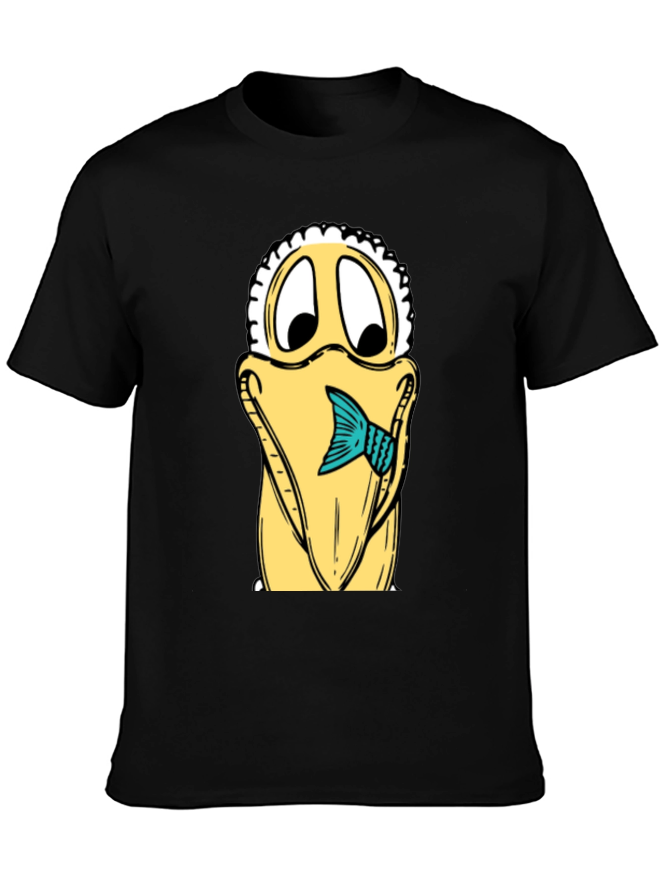 Cartoon Pelican Fish Graphic Tee
