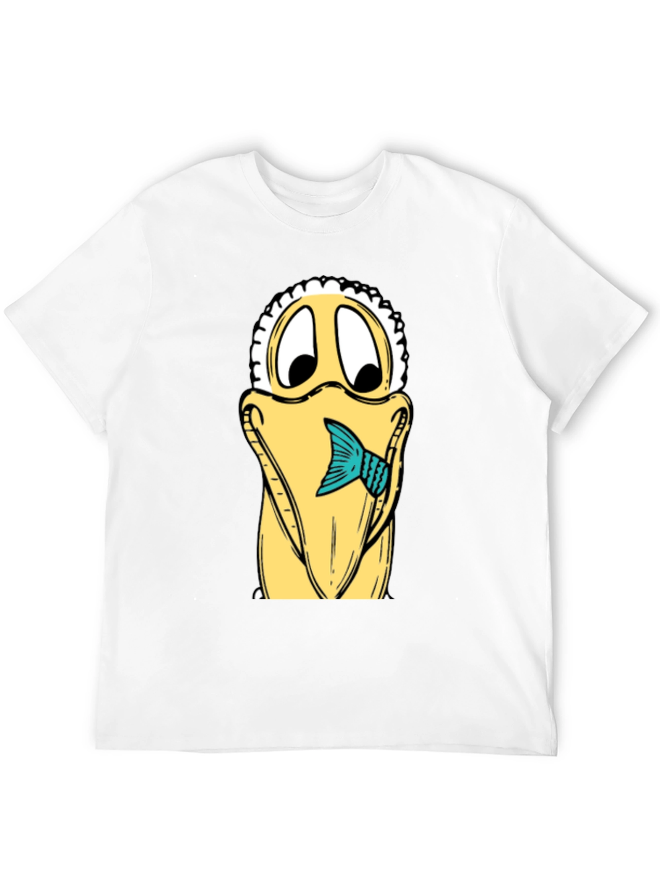 Cartoon Pelican Fish Graphic Tee
