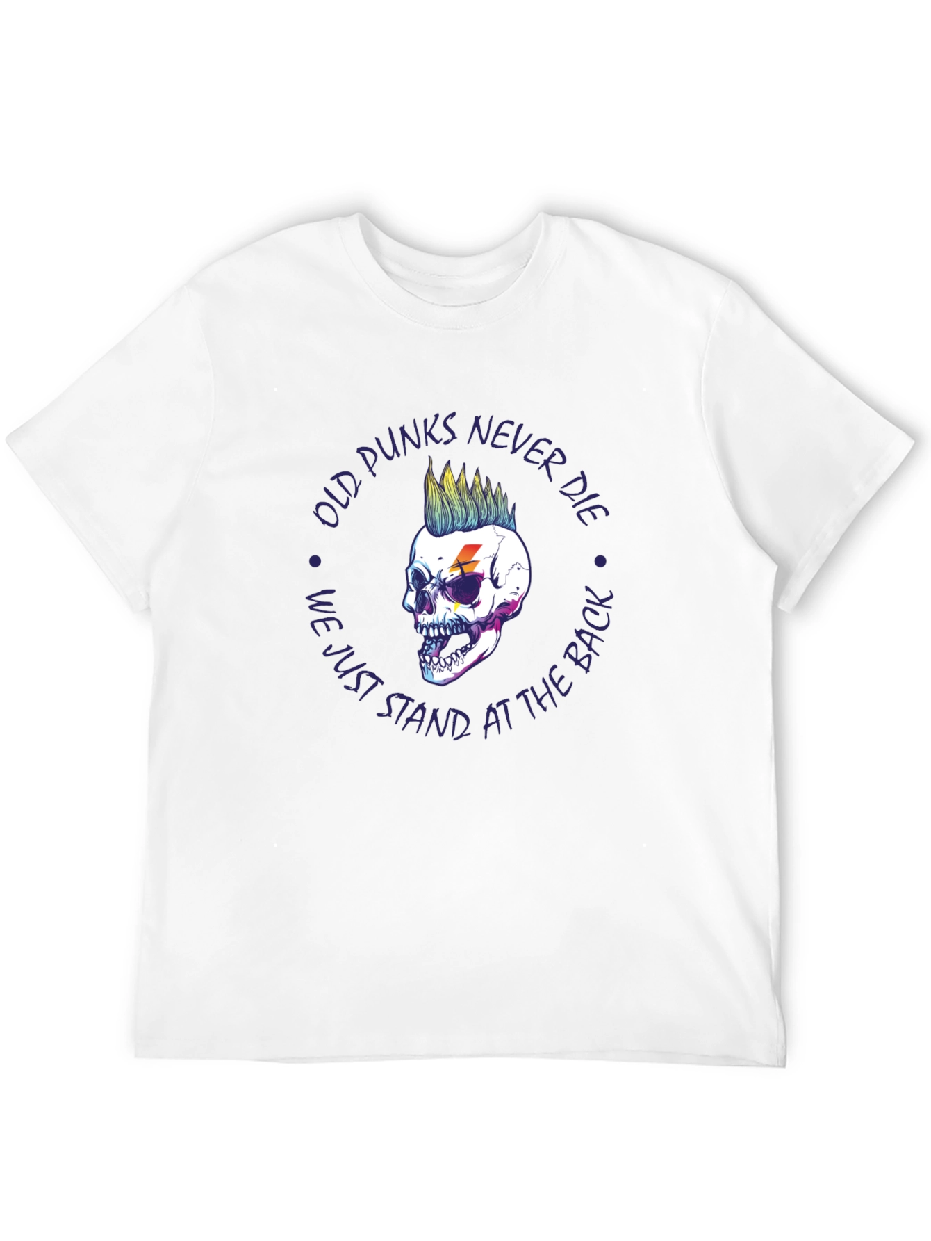 Punk Skull Graphic Tee - Never Die!