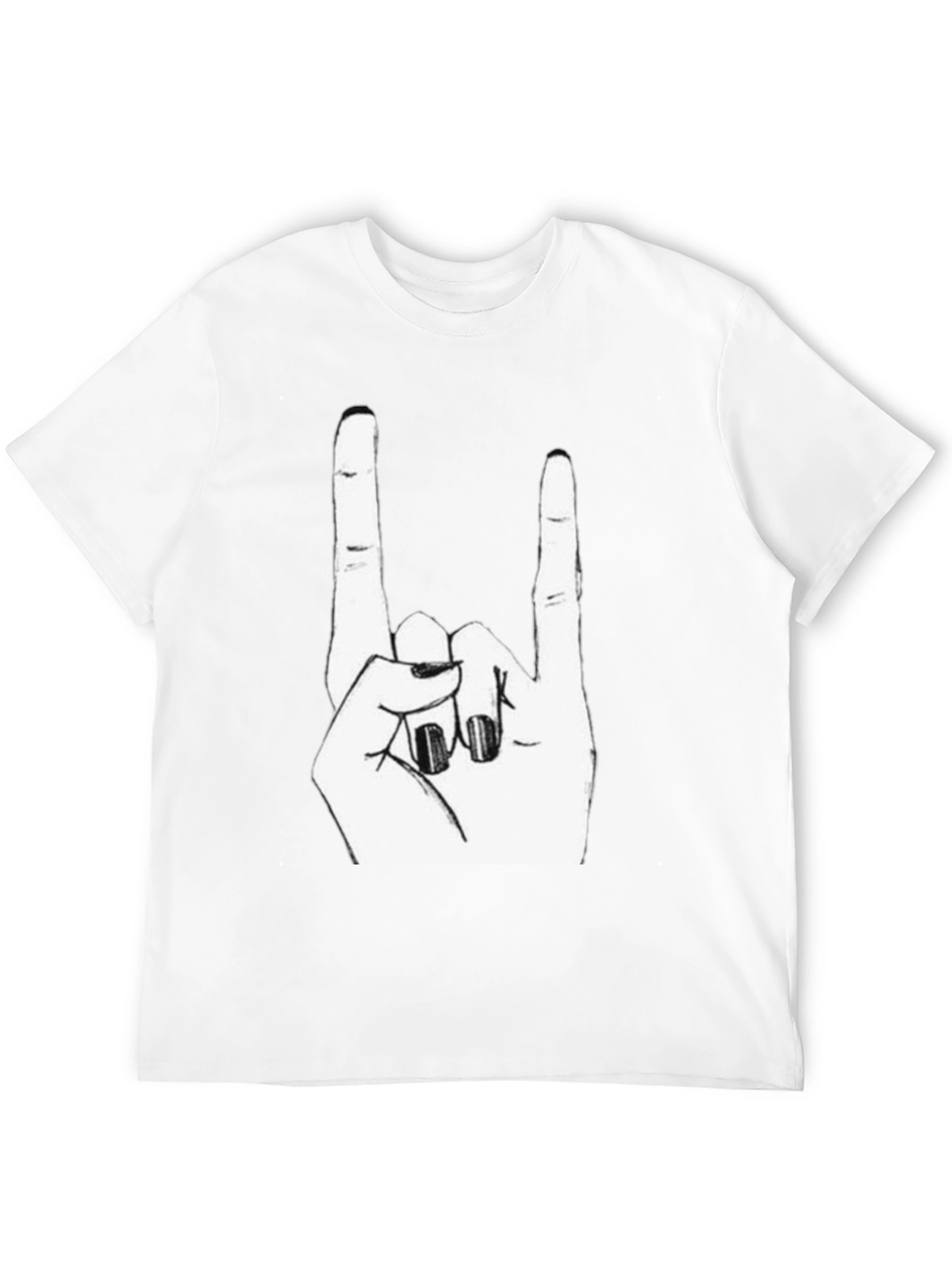 Rock On! Black Graphic Tee - Hand Gesture