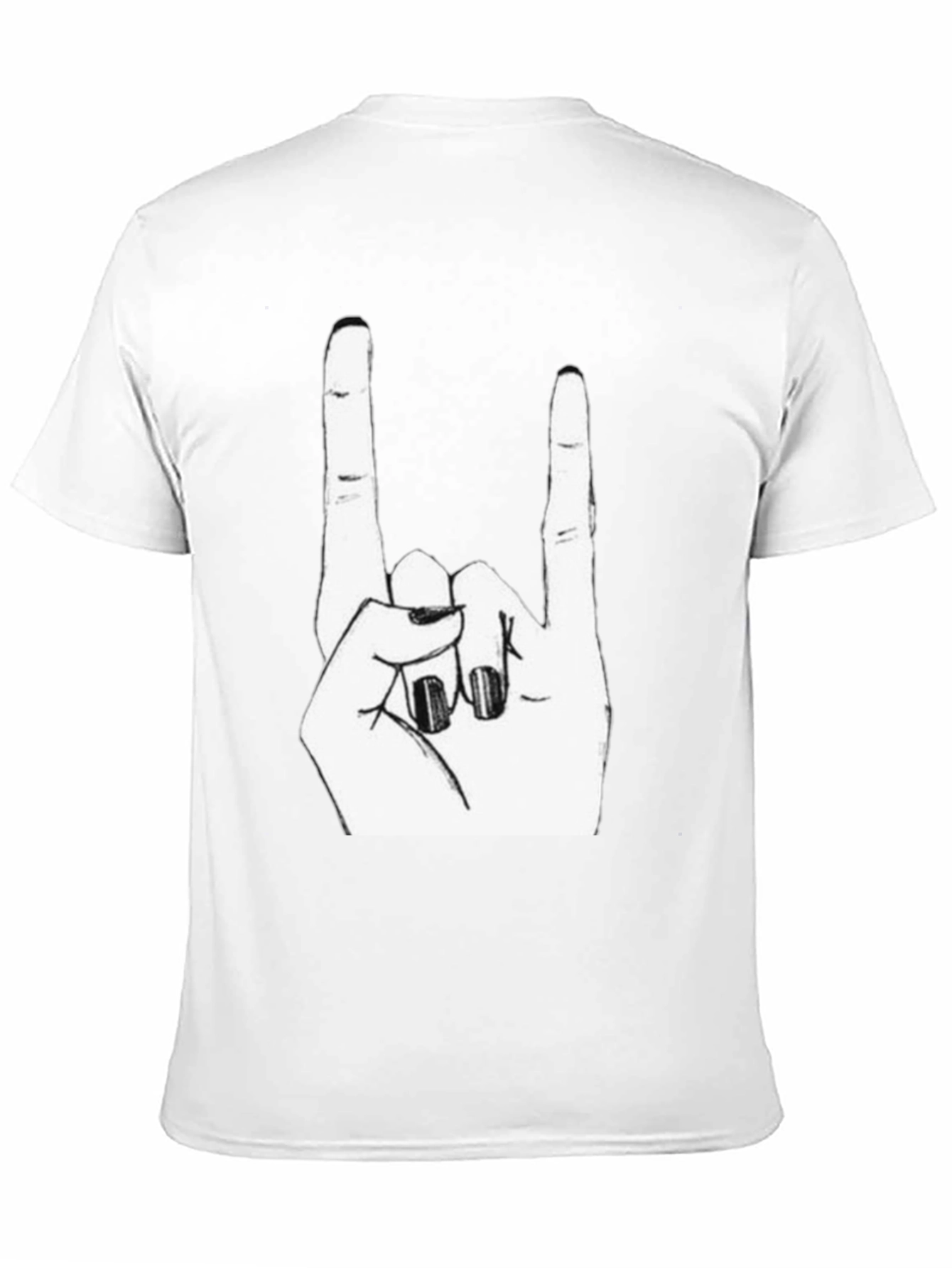 Rock On! Black Graphic Tee - Hand Gesture
