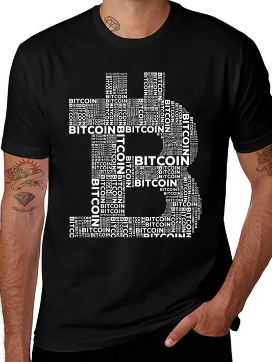 Bitcoin Word Art T-Shirt - Crypto Tee