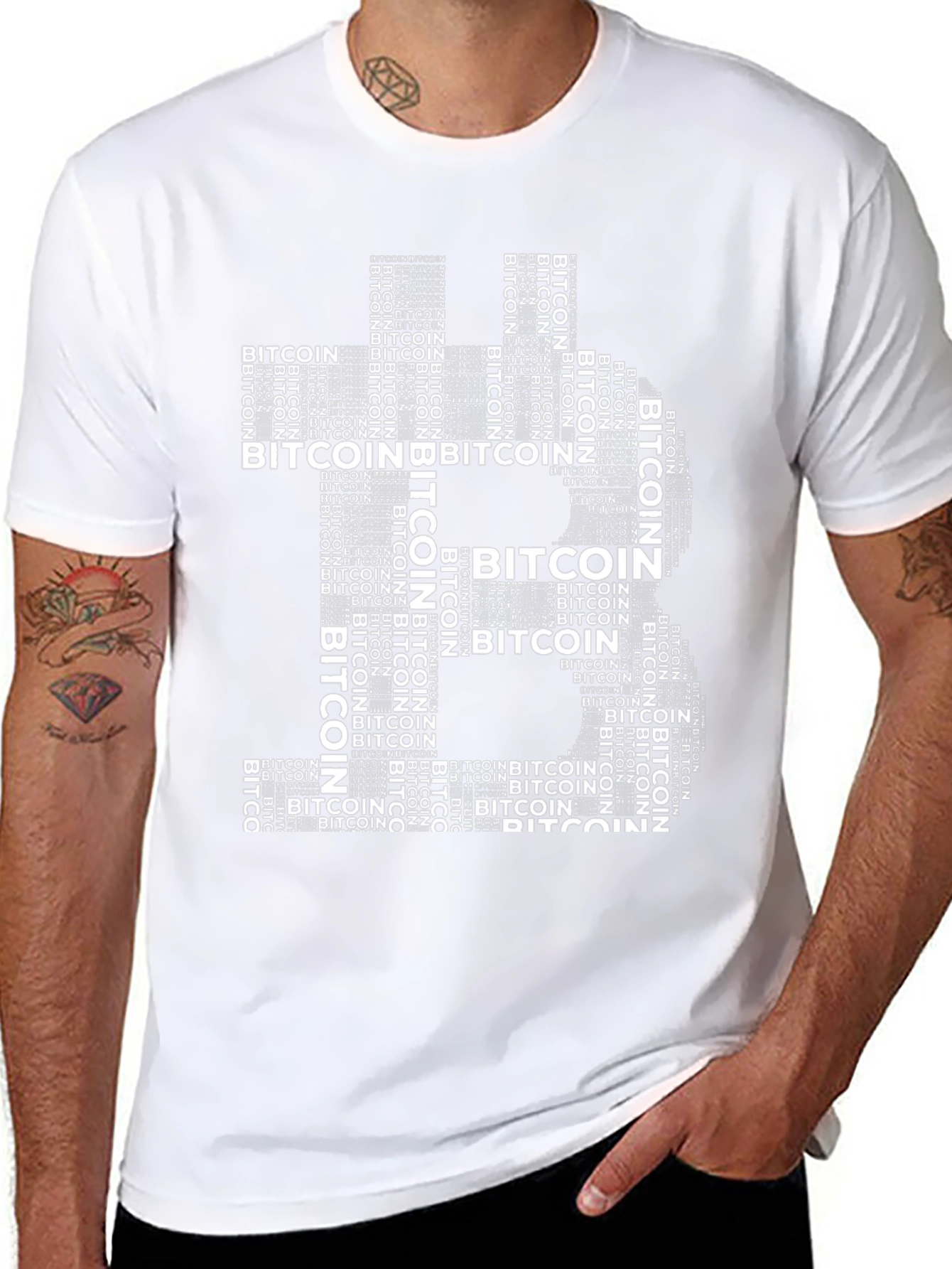 Bitcoin Word Art T-Shirt - Crypto Tee