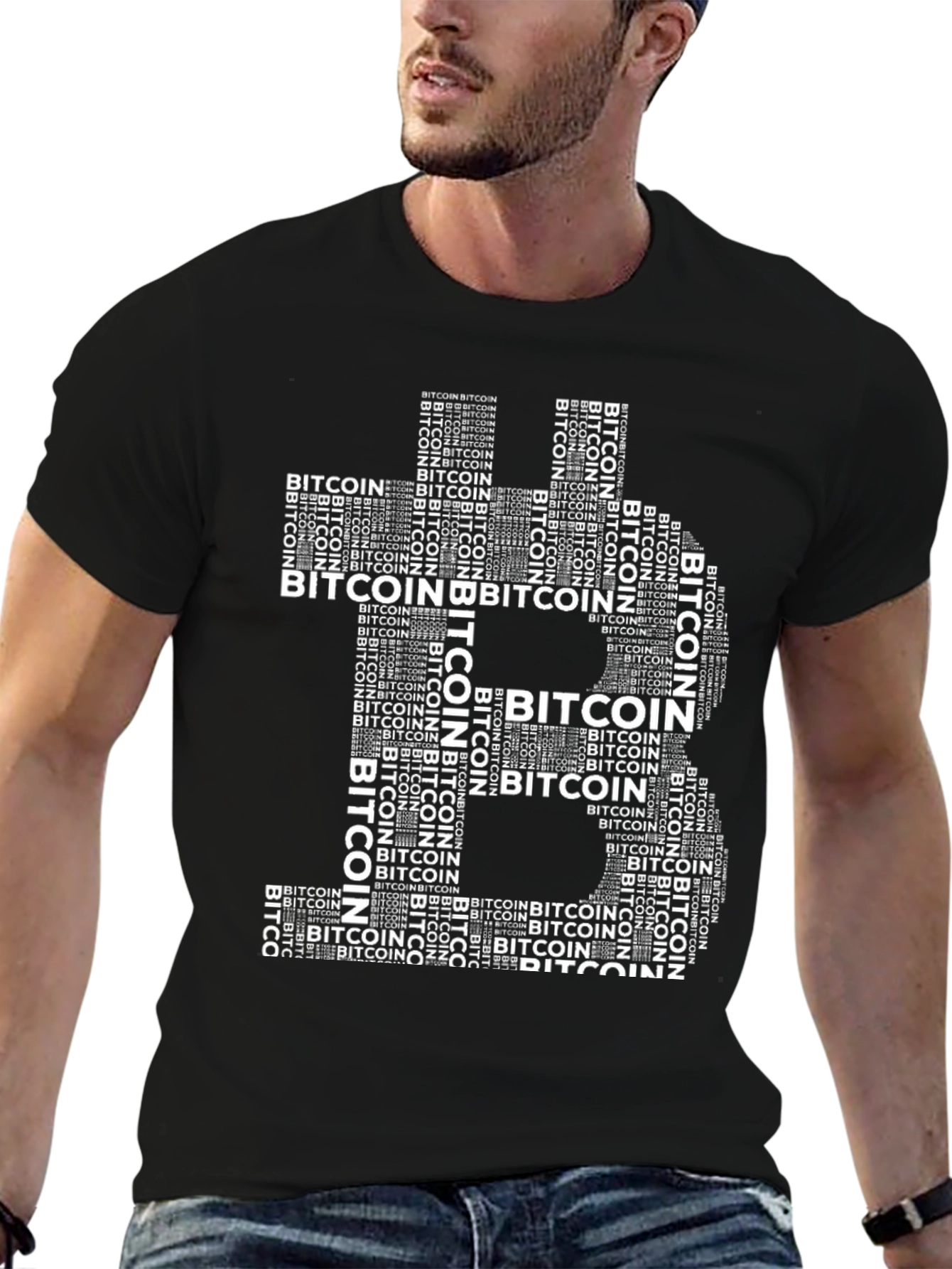 Bitcoin Word Art T-Shirt - Crypto Tee