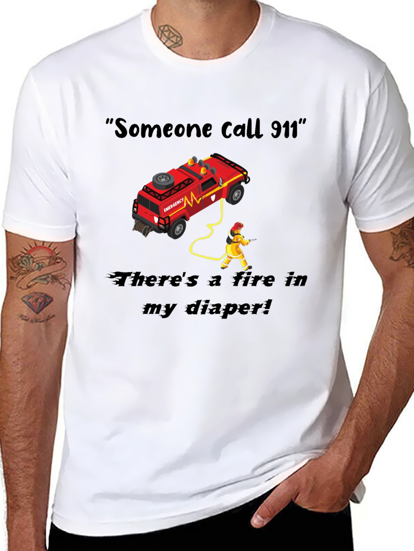 Fire in My Diaper T-Shirt - Funny Graphic Tee