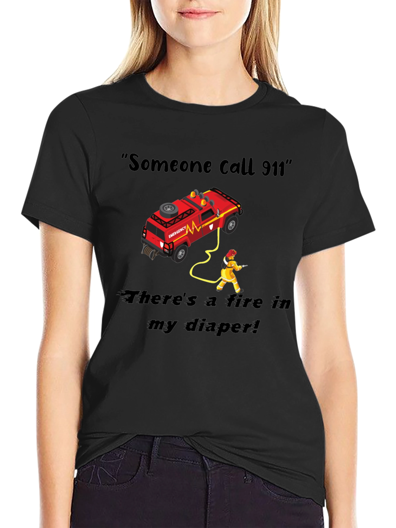 Fire in My Diaper T-Shirt - Funny Graphic Tee
