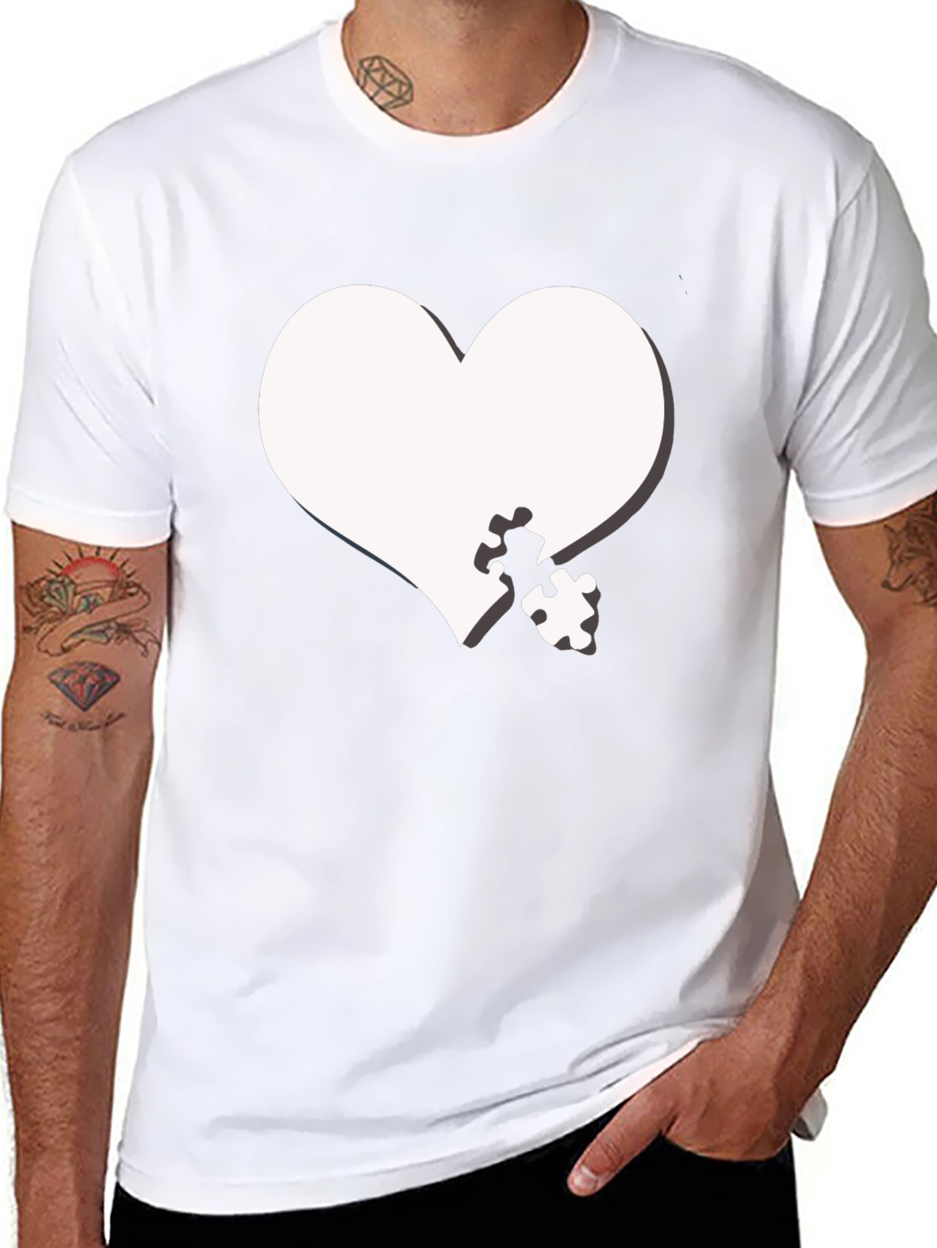 Heart Puzzle Piece Graphic Tee