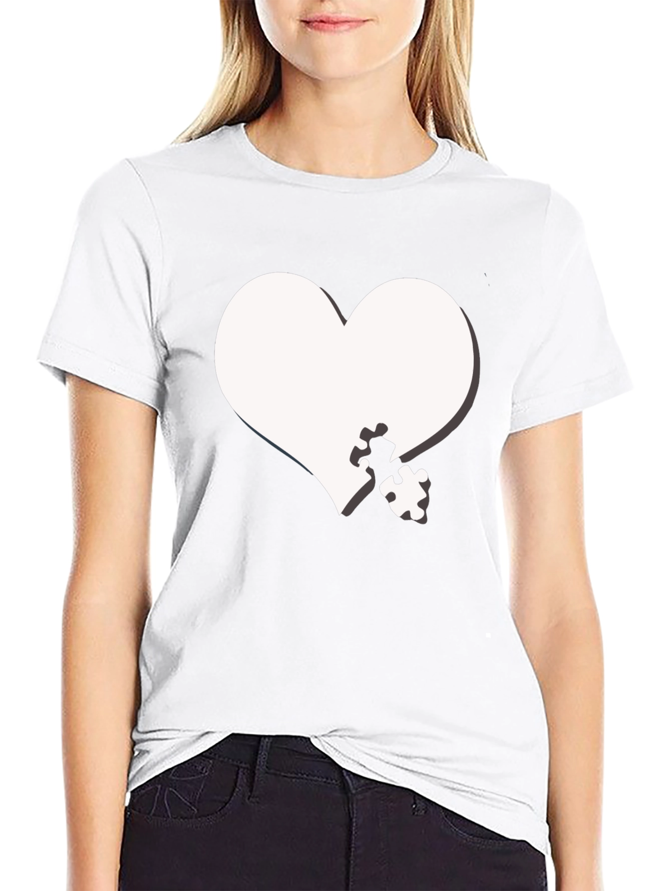Heart Puzzle Piece Graphic Tee