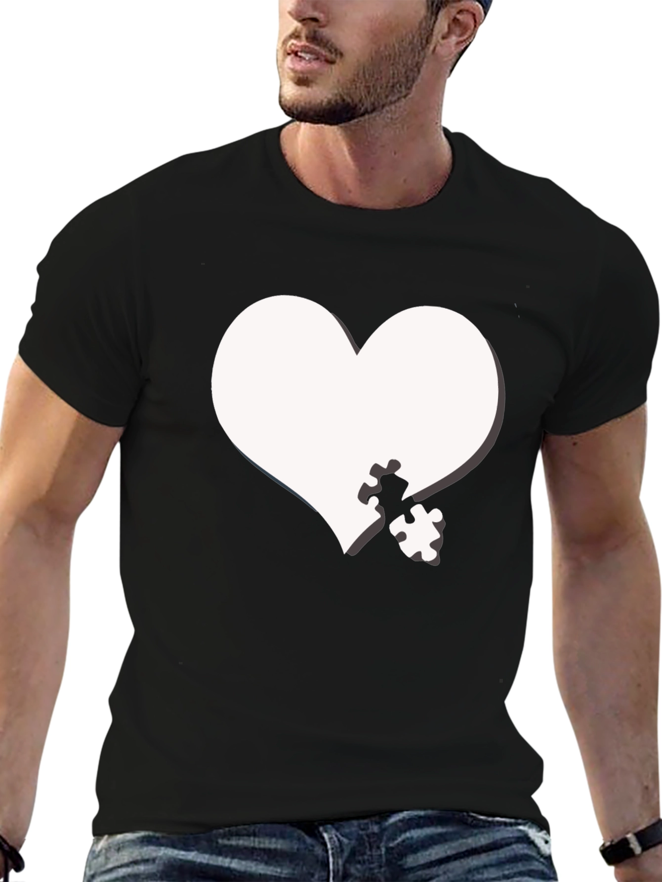 Heart Puzzle Piece Graphic Tee