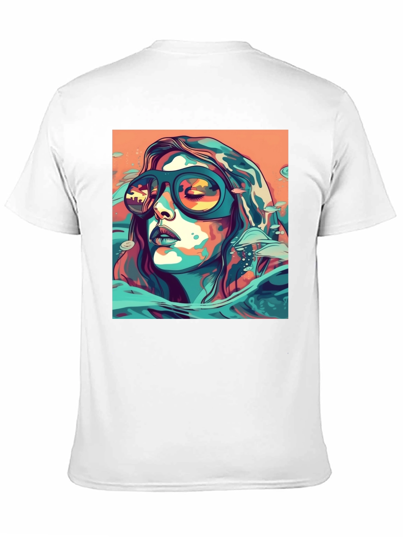 Abstract Woman Sunglasses Black Tee