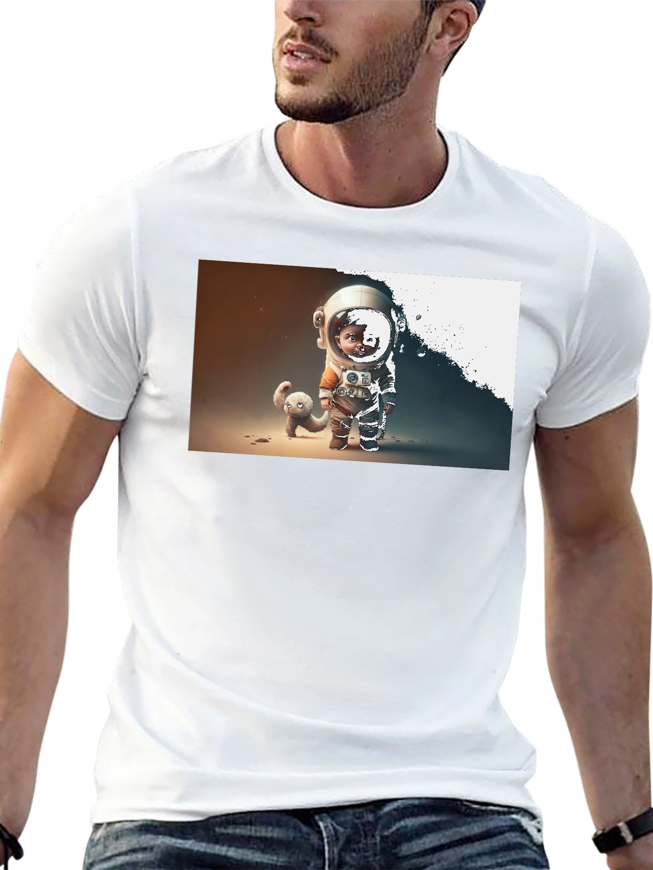 Astronaut Kid Graphic T-Shirt - Space Adventure Tee